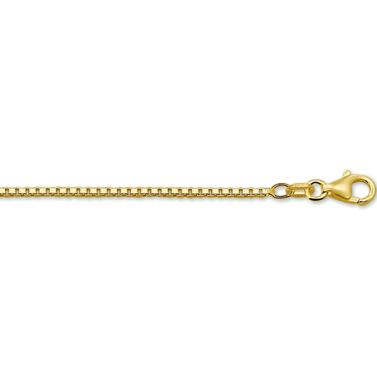 14k geelgouden venetiaans schakelcollier met karabijnsluiting, dikte 1.2 mm en op 42cm lengte