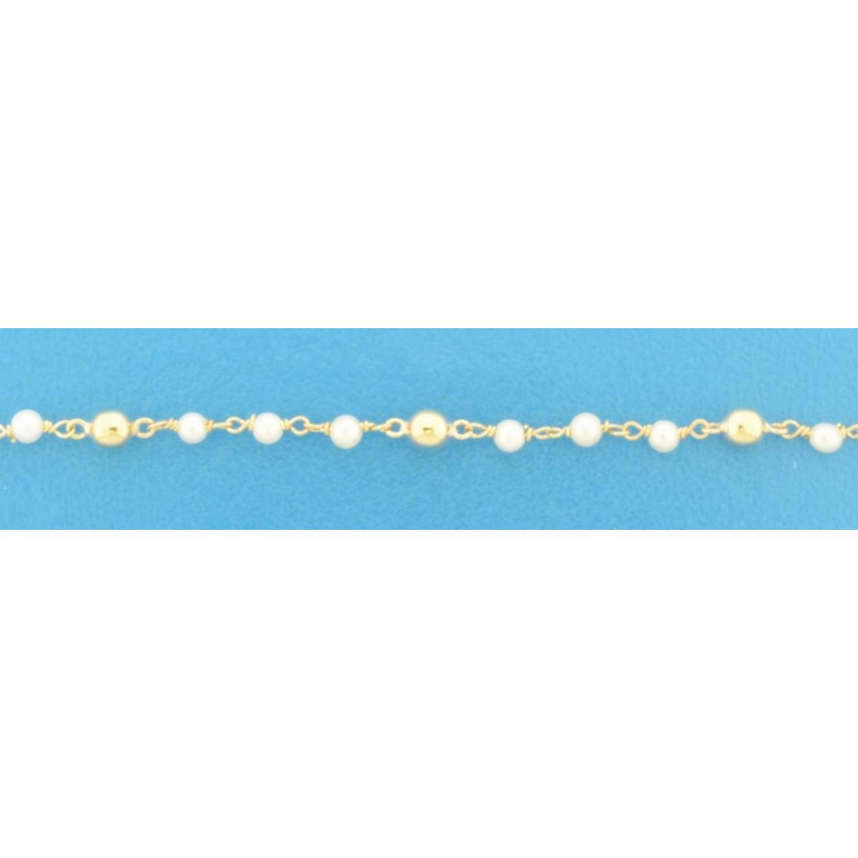 9 krt kinder armband 13-16cm zoetwater parel