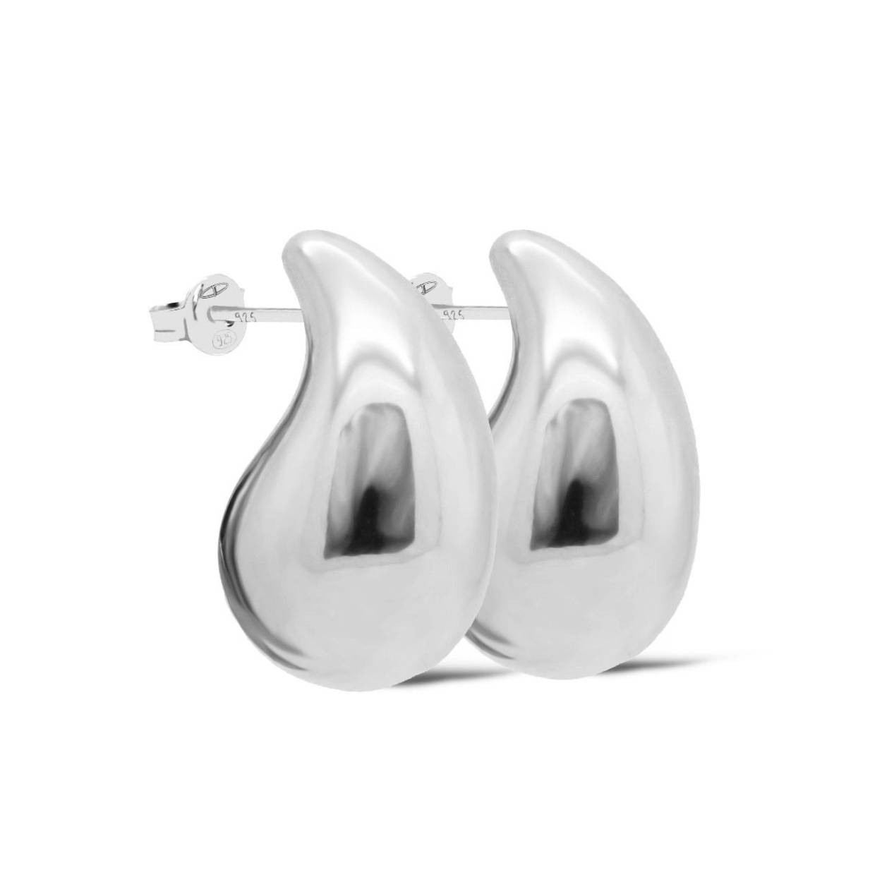 zilveren Karma oorstekers, Symbols XL CHUNKY DROP 25MM Silver
