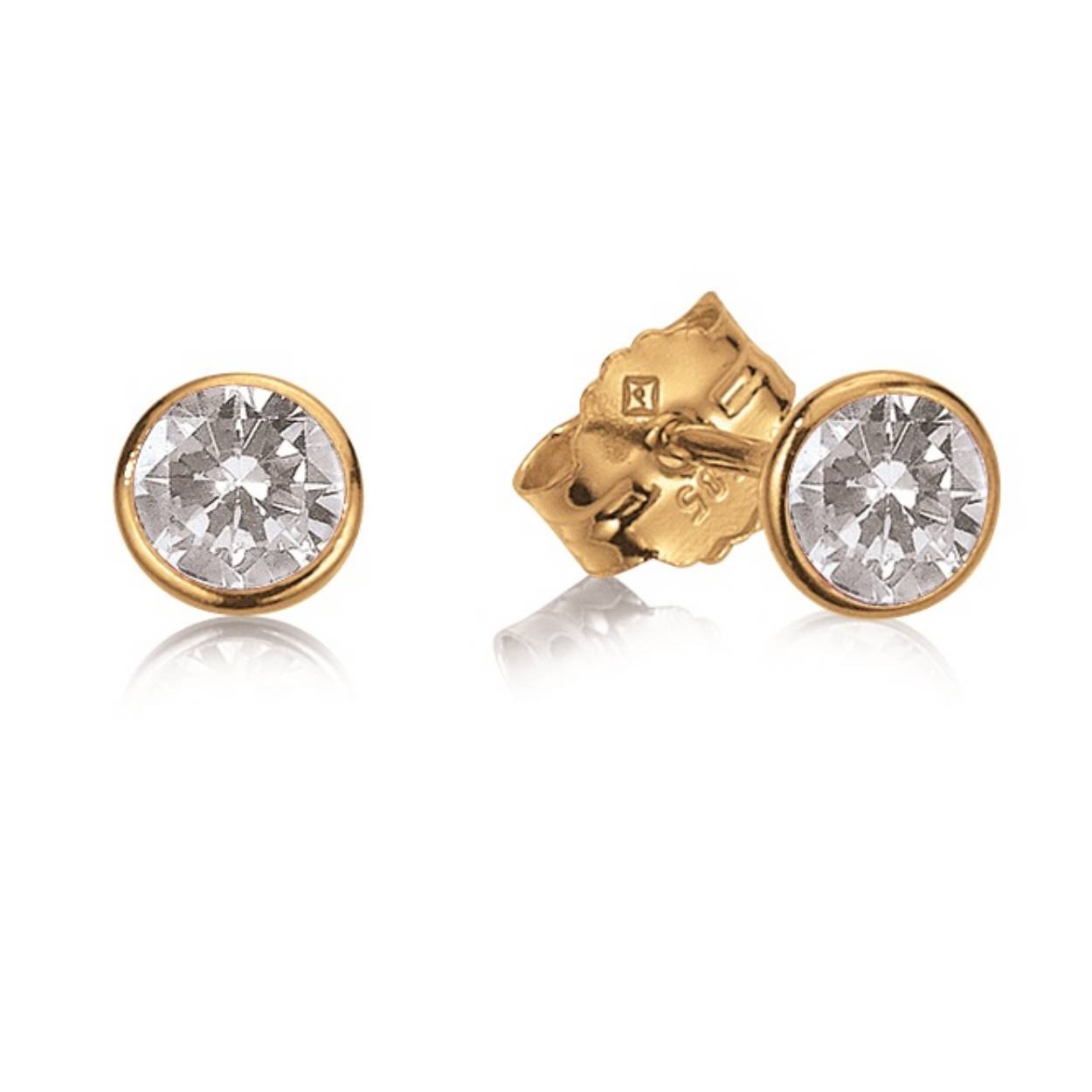 14K oorsteker met zirkonia