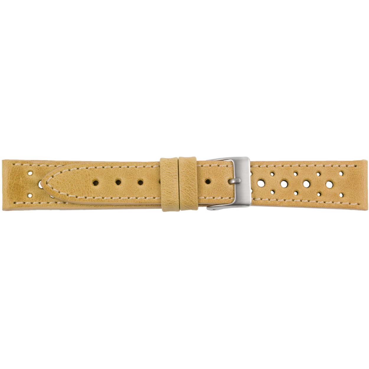 Horlogeband leder 193 mosterd bruin vintage 22mm