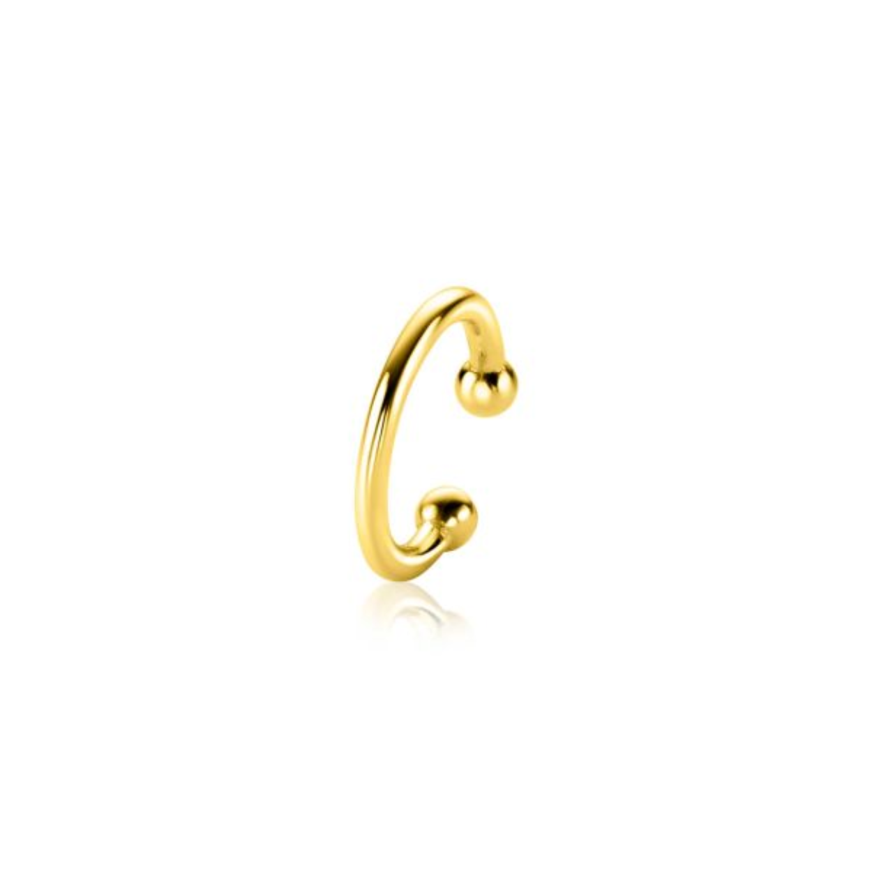12,5mm ZINZI zilveren ear cuff gladde buis per stuk geprijsd ZIO-CUFF1
