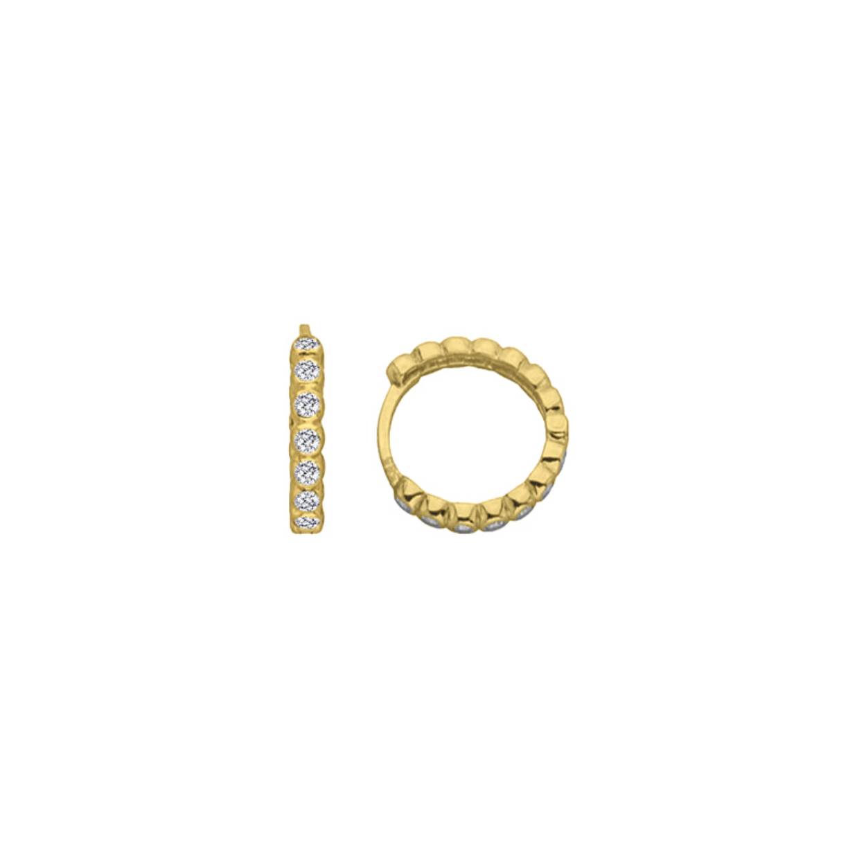 MY iMenso GOLD Creoli earrings "Dotti CZ 2,3x13mm"