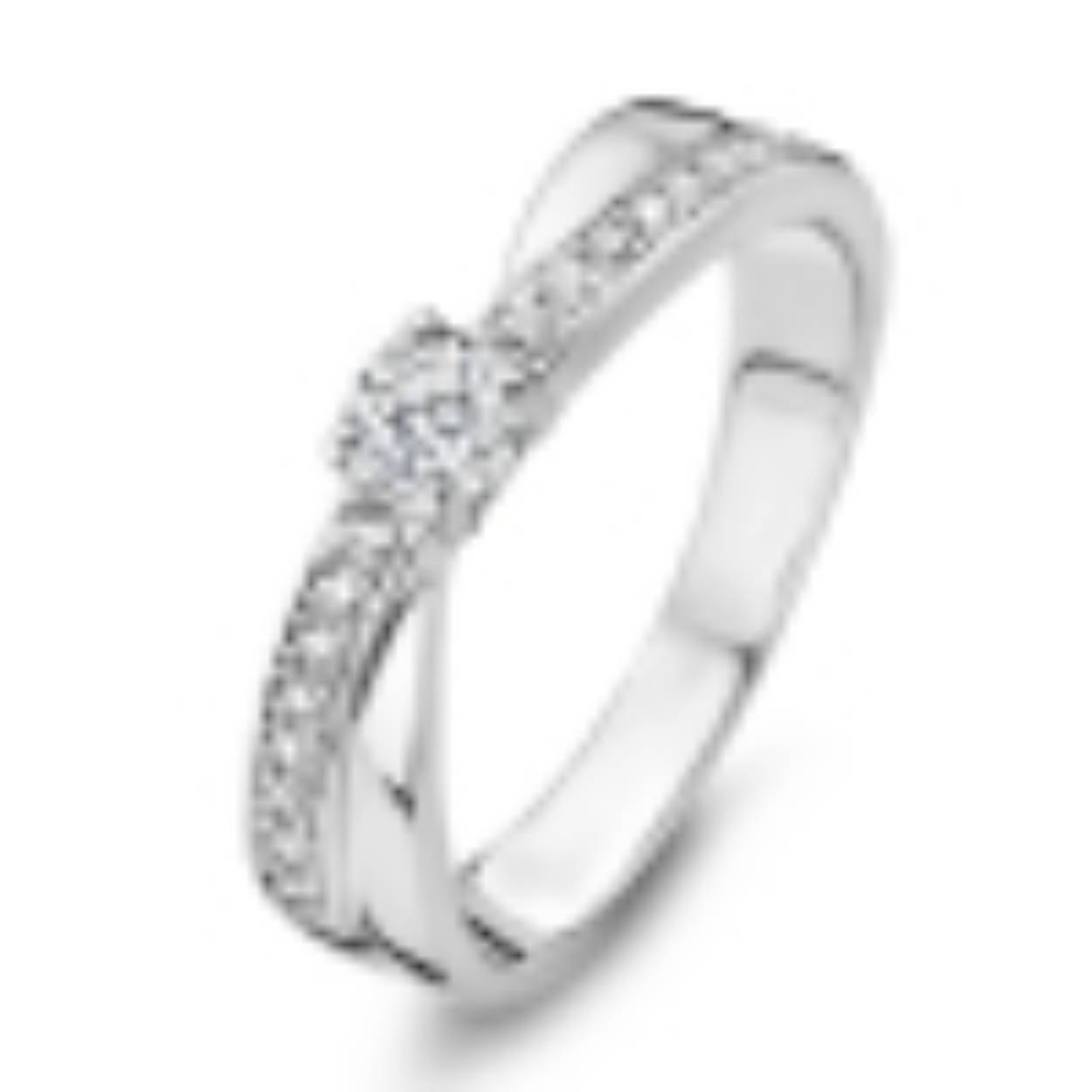 Rosa di luca Zilver ring zirkonia 
Maat 58 