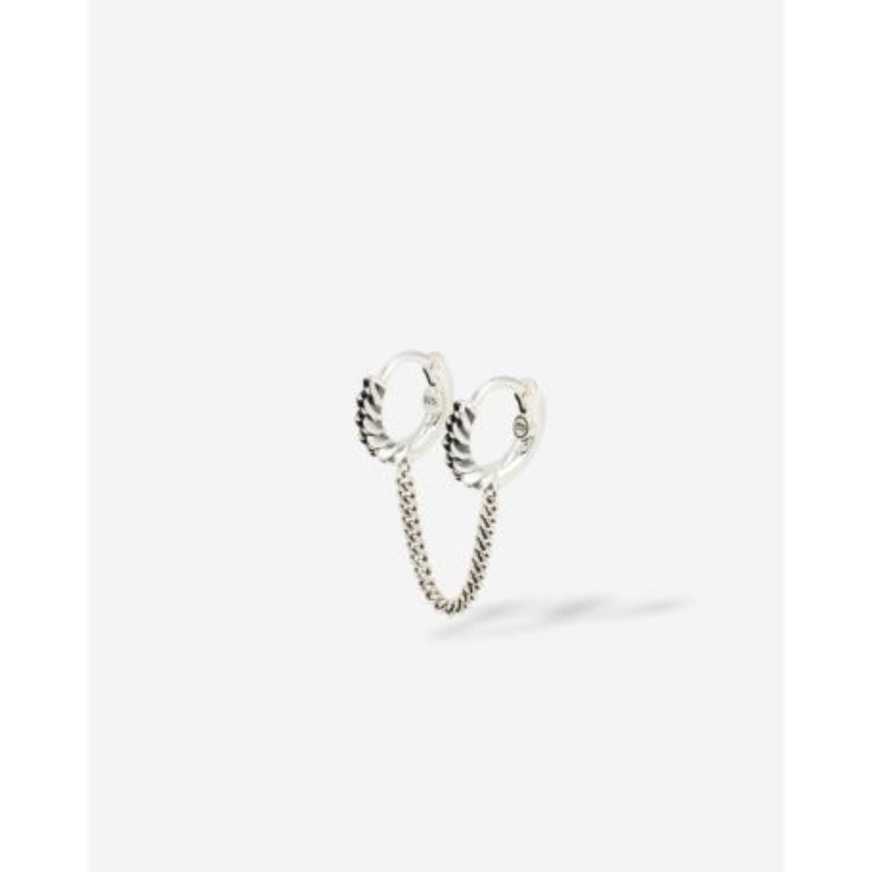 Nathalie Hoops Double Linked Silver Single Piece