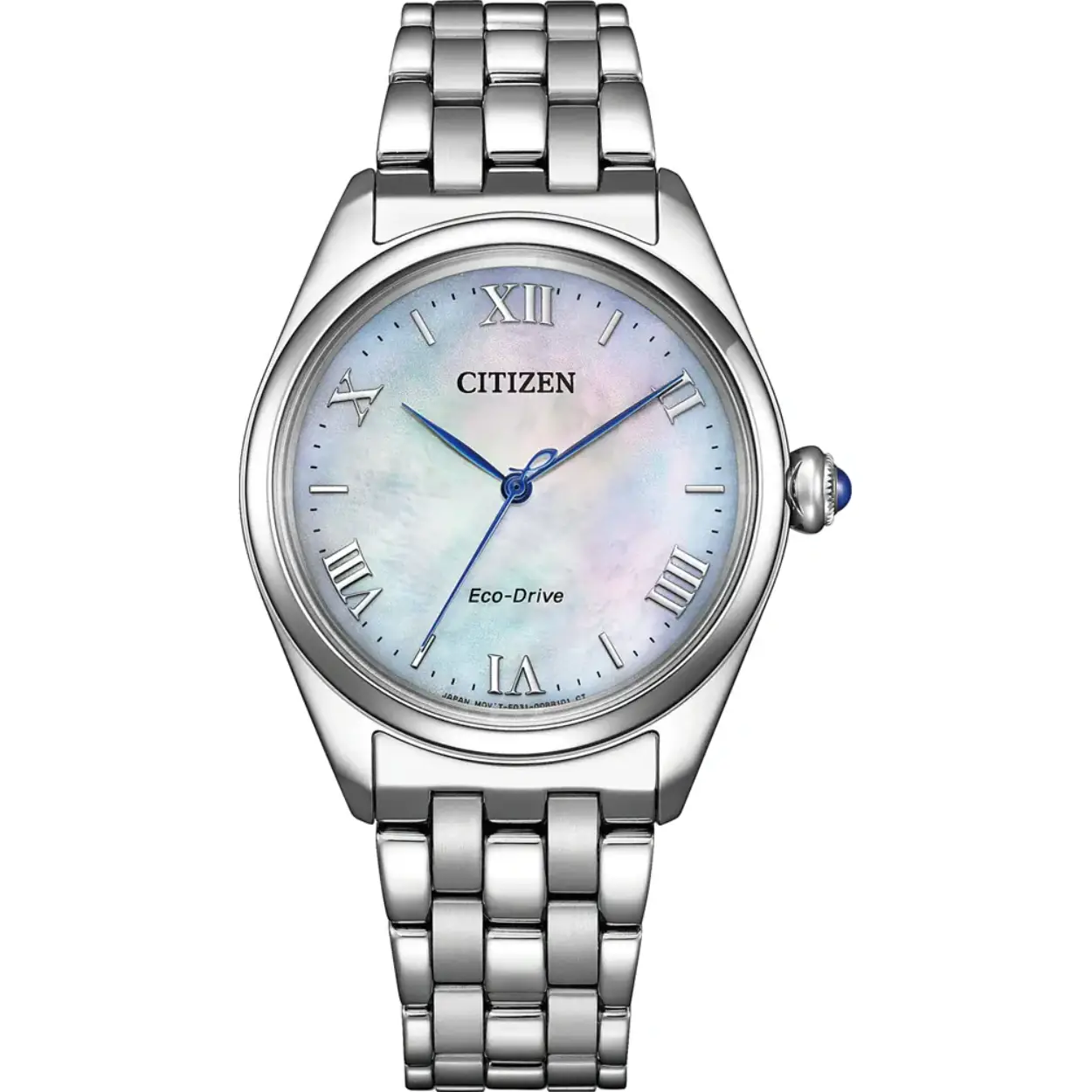 Dit Citizen horloge heeft een kast gemaakt van Roestvrijstaal met een diameter van 33 mm en is voorzien van een metalen band. In de kast bevindt zich een Citizen kwaliteitsuurwerk en is afgewerkt met Saffierglas