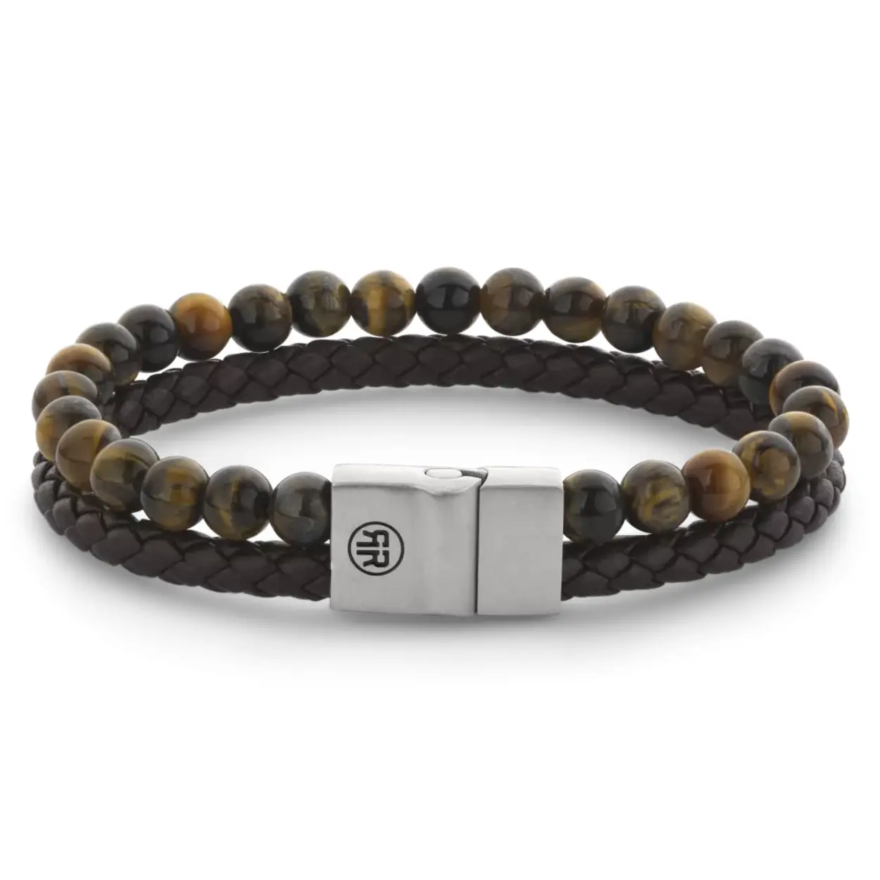Deze Full Metal armband van Rebel and Rose is een combinatie armband van leer en beads die samenkomen in een 12 mm brede edelstalen sluiting. De unieke (PSR*) sluiting bestaat uit twee delen die perfect in elkaar vallen, zonder dat daar hulpmiddelen als magneten voor nodig zijn. Het leer wordt soepeler naarmate je het langer draagt (net als bij schoenen). Dus in het begin mag het iets strakker zitten dan je zou willen. Meet je polsomtrek op en kijk in de maattabel voor de juiste keuze. (*PSR = Push-Slide- Release)