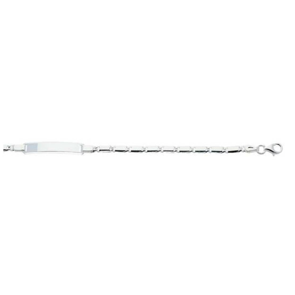 Zilver plaatarmband met valkenoog 19 cm- 3 mm