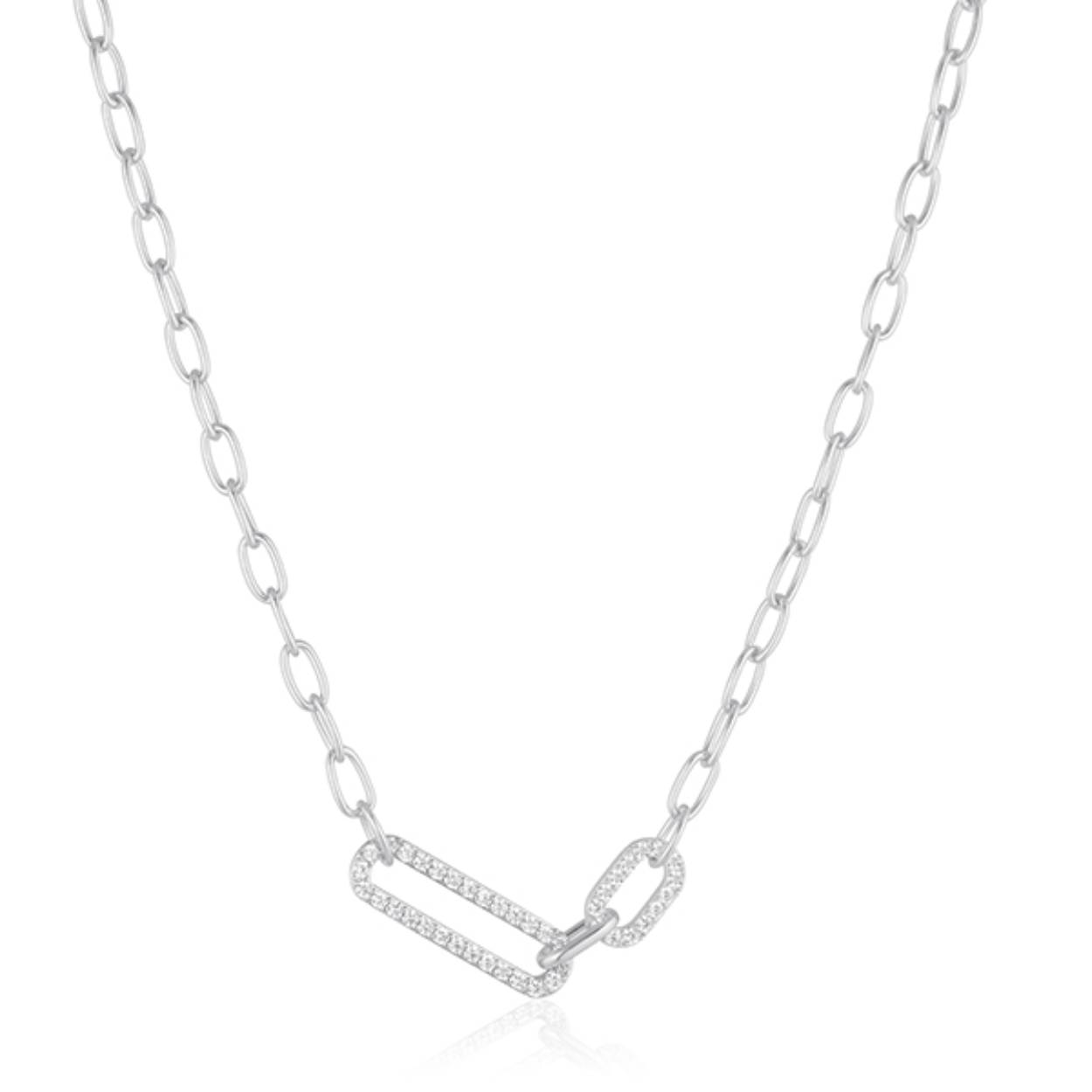 Sif Jacobs zilveren collier, model Capizzi, met zirkonia.
