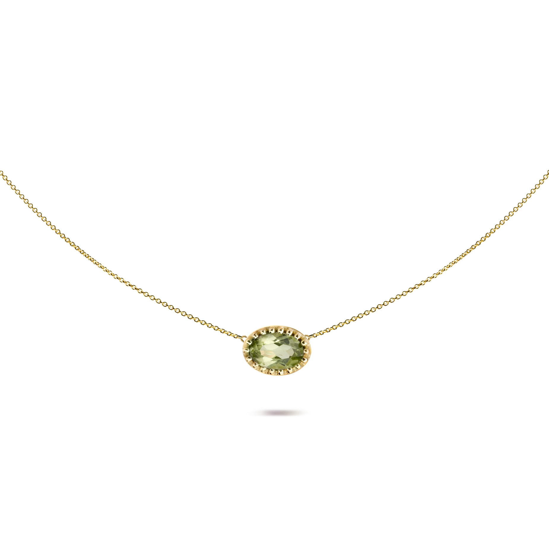 MISS SPRING GEELGOUDEN COLLIER MA PETITE MET PERIDOOT
