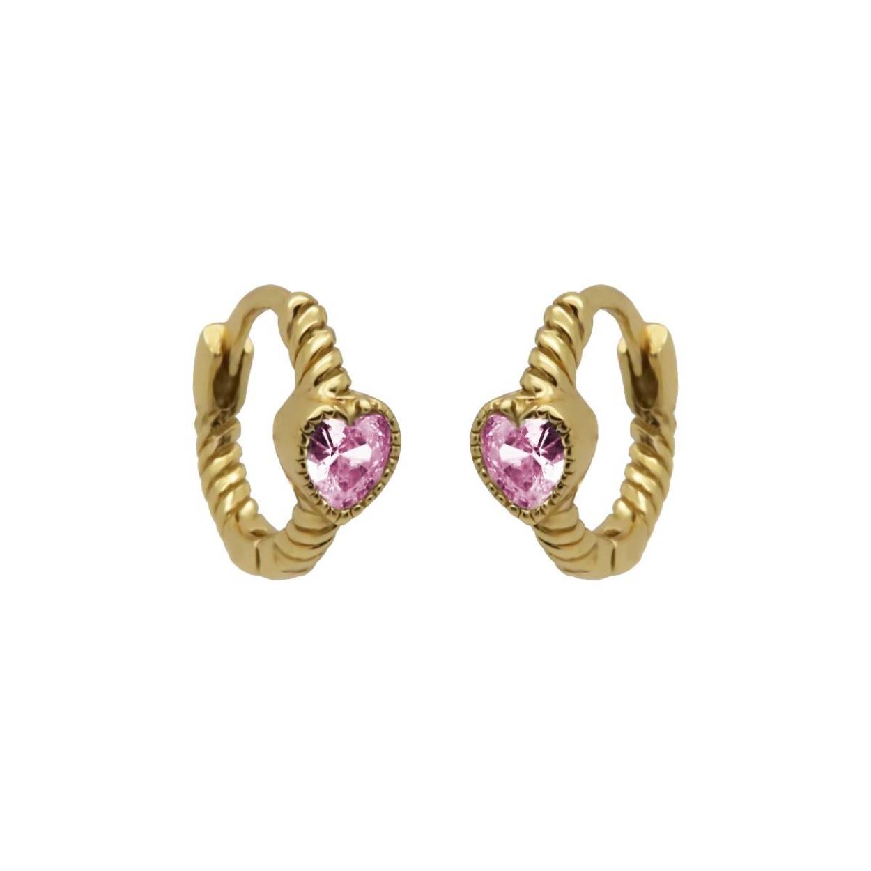 Hinged Hoops WILD HEARTBEAT Goldplated pink
