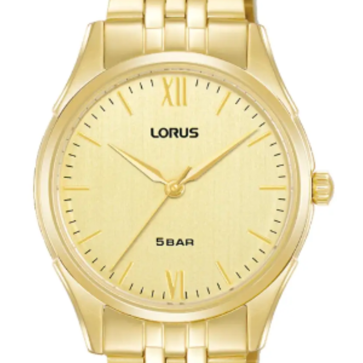 Dames Horloge Lorus met goudkleurige roestvrij stalen band.