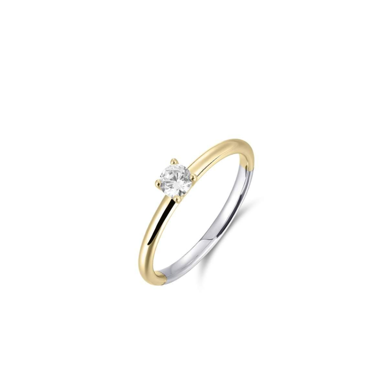 R413Y-50 Gisser ring | zilver verguld | zirkonia | maat 50