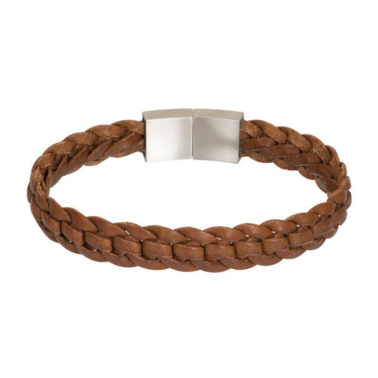 De iXXXi MEN armband Rick is een handgemaakte leren armband. De bracelet bestaat uit een driedubbel gevlochten design met cognackleurige, leren banden. Armband Rick is voorzien van een langwerpige, mat zilverkleurige sluiting gemaakt van stainless steel. De iXXXi heren armband Rick is verkrijgbaar in de maten 19, 20 en 21. Mix en match met verschillende armbanden uit de iXXXi MEN collectie en maak zo jouw look compleet!