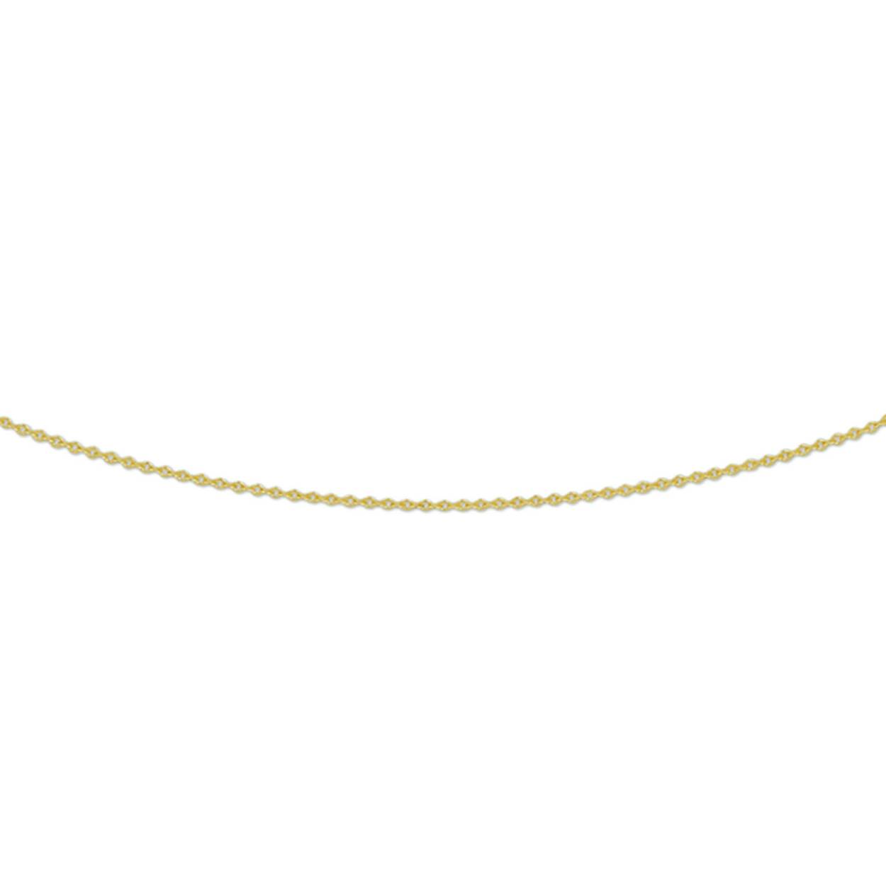 14k Geelgouden collier met anker schakel en draaglengtes van 41, 43 en 45cm.