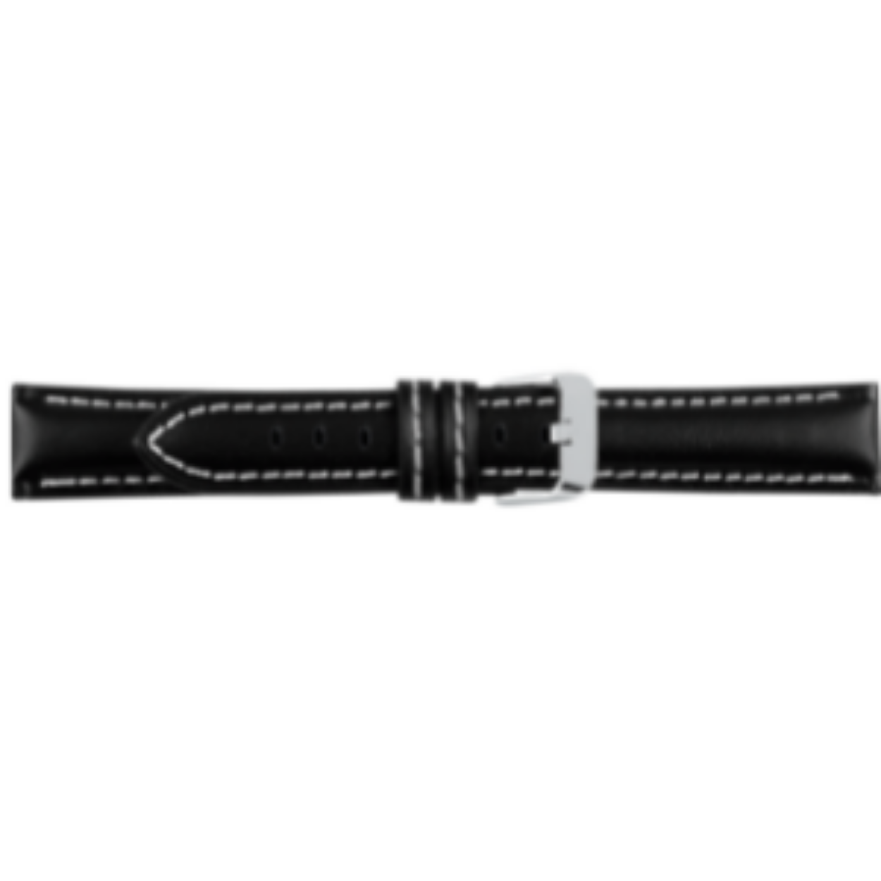 Horlogeband leer zwart chrono 18mm