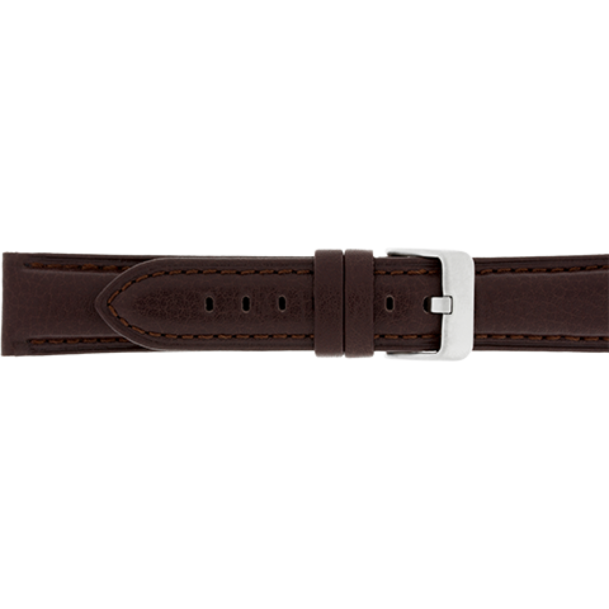 Horlogeband leder 323 donkerbruin gestikt 22mm
