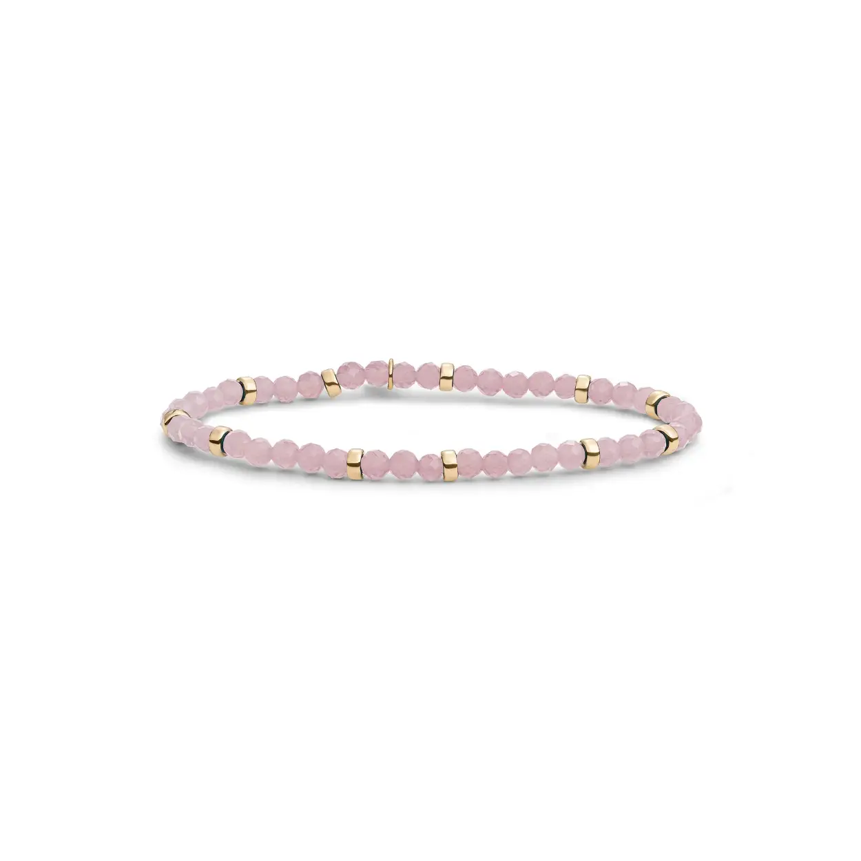 Sparkling Jewels Armband Pink Opalite Roundel Interstellar Gold SBG-GEM66-MIX-RDL