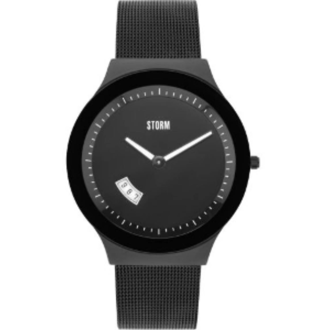 De STORM Sotec is een eigentijds en stijlvol horloge met een slanke Milanes band. De Sotec heeft ook een datum aanduiding. De perfecte accessoire voor casual gelegenheden. * STORM's kenmerkende zwarte glas is iriserend en kan verschillende zwarte tinten laten zien met een veranderende lichtinval.