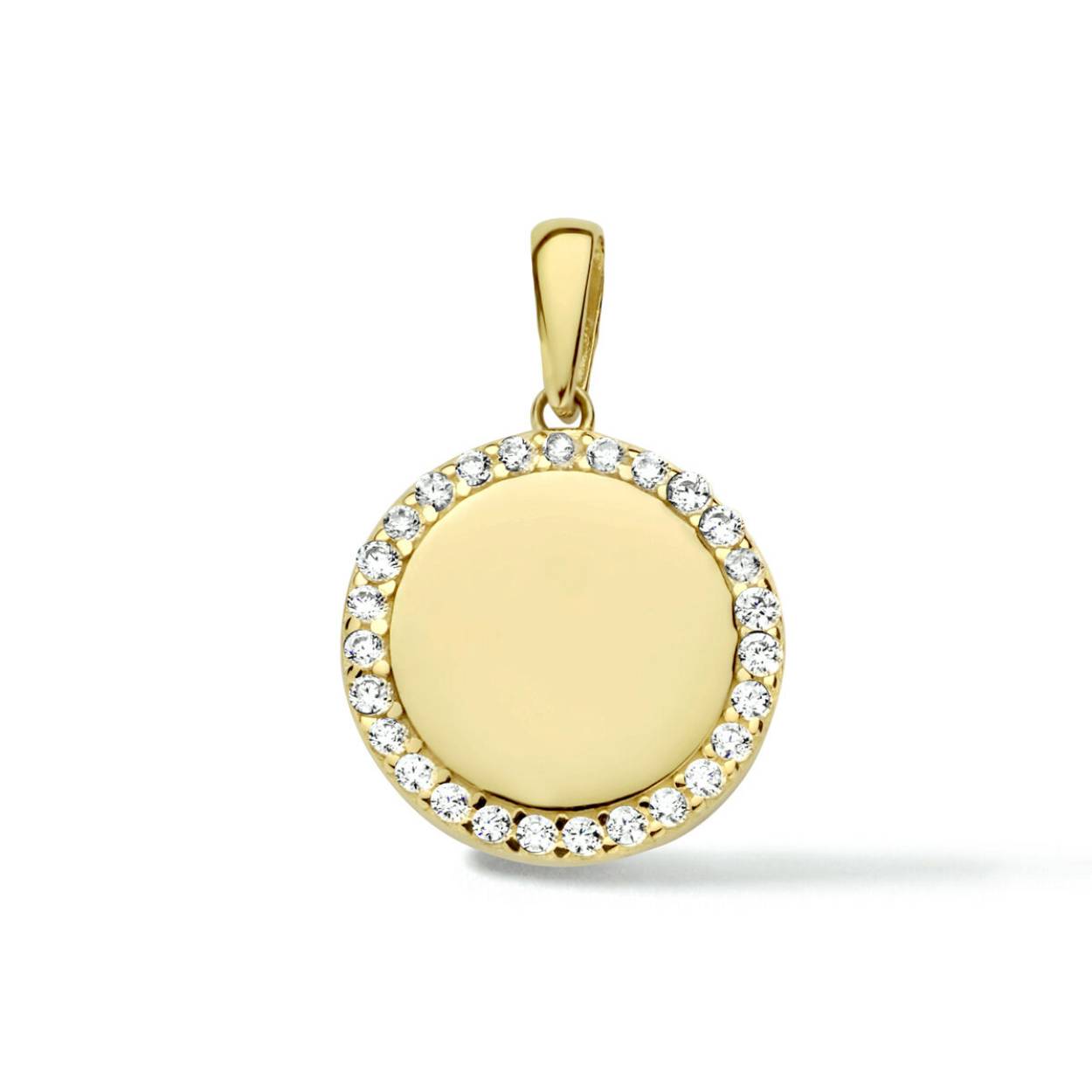 Geelgouden hanger met zirkonia