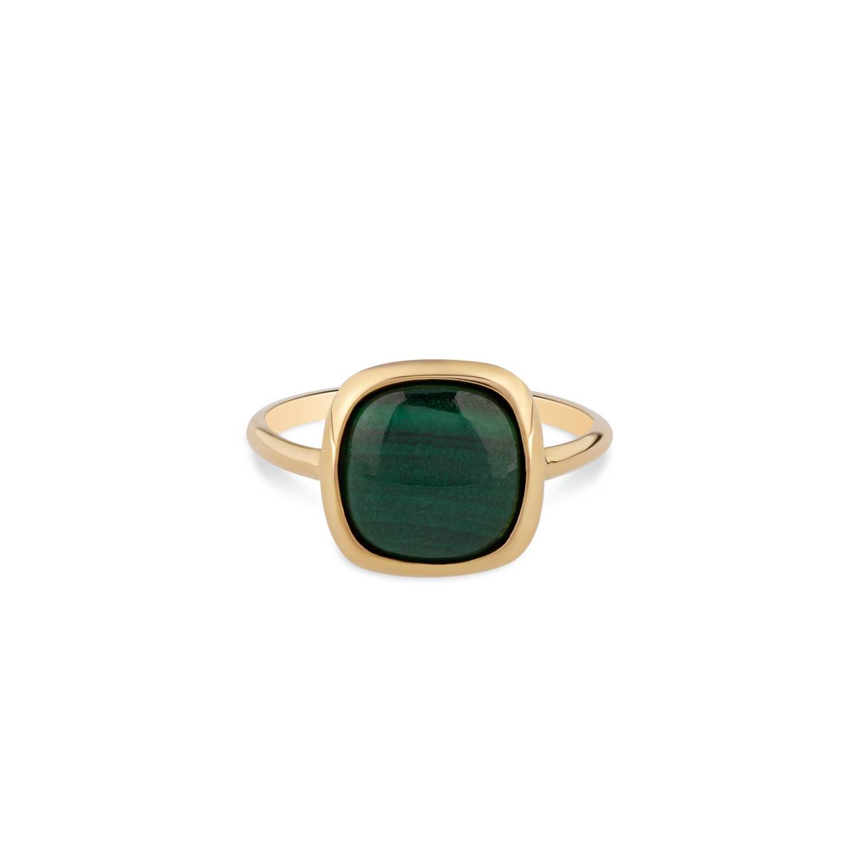Geelgouden ring van Italo Botenne. De ring is gezet met malachiet. Maat 54. Edelsteen is een natuurproduct waardoor de stenen iets kunnen afwijken van de foto.