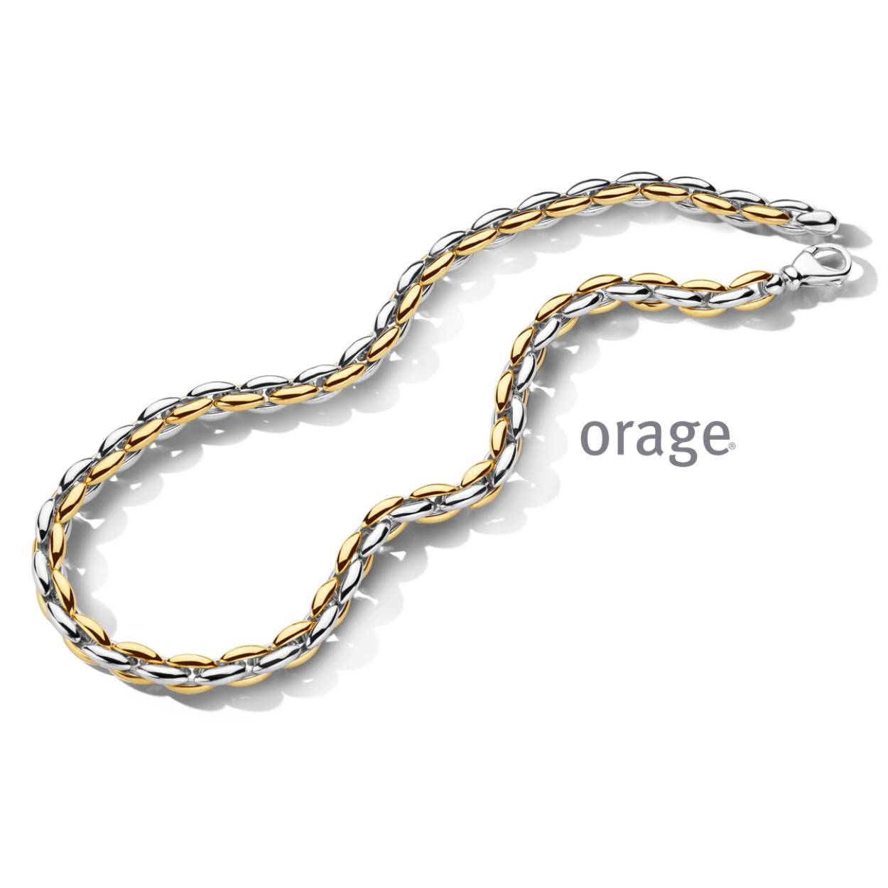 Orage collier bicolor zilver op 45cm