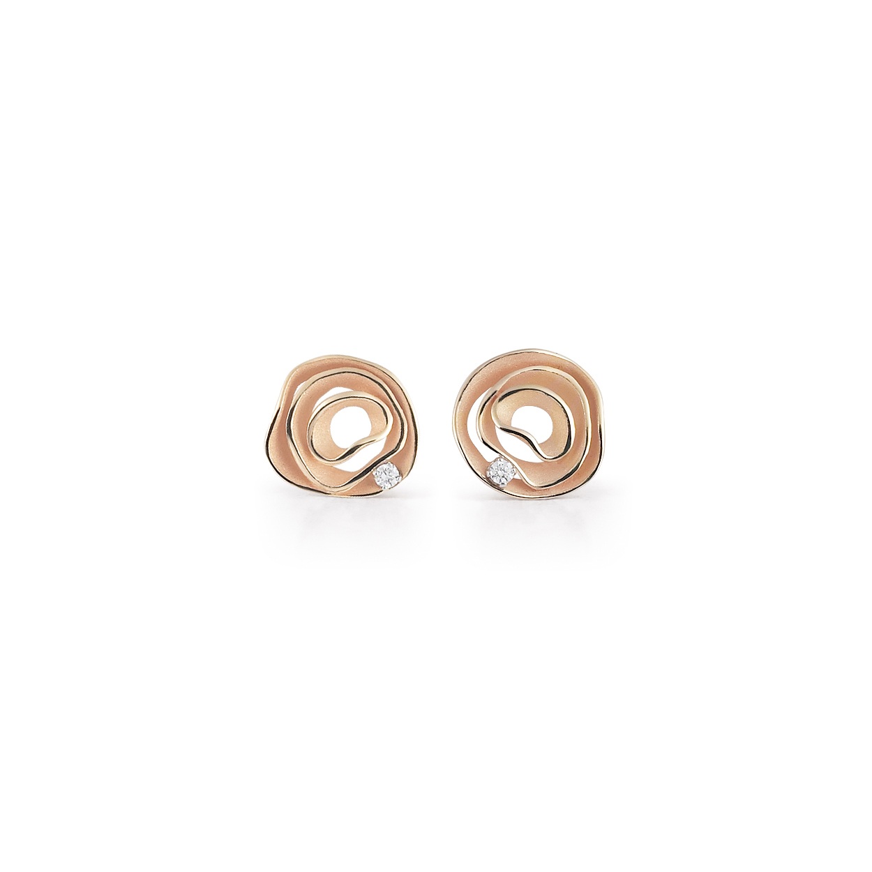 Dune Series Earrings, 18Kt Orange Apricot Gold with Diamonds

Dia ct. 0.08