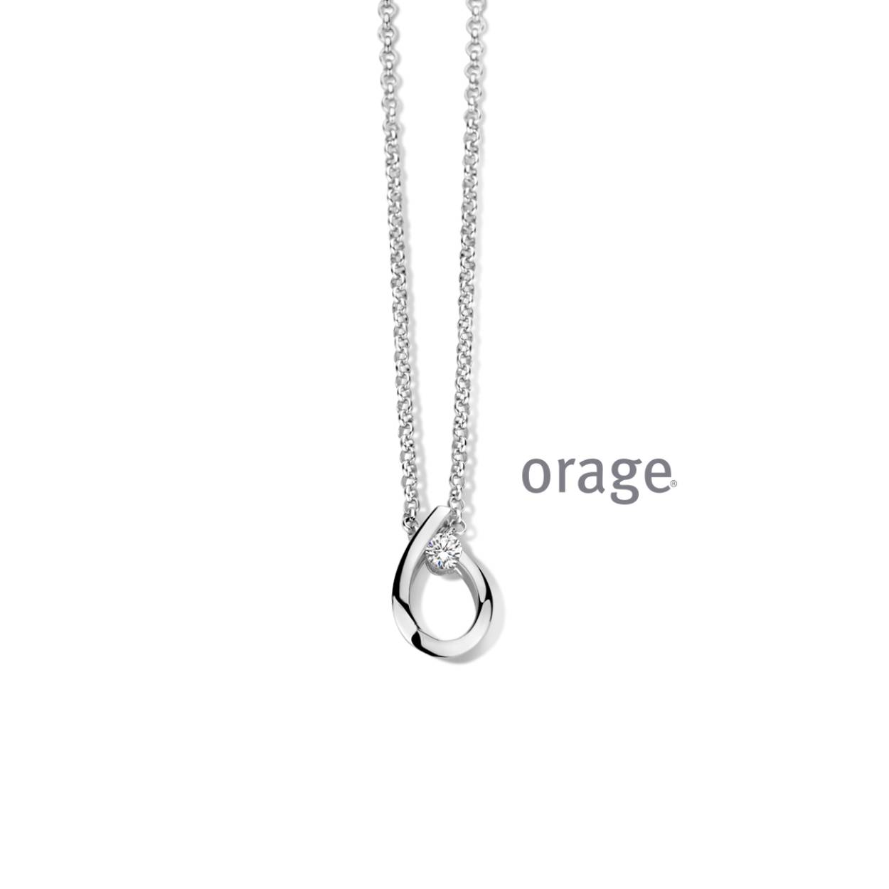 Zilveren ketting (42 cm) met hanger van Orage
De hanger bevat een zirkonium steentje
Bijhorende oorbellen en ring ook verkrijgbaar van deze set!