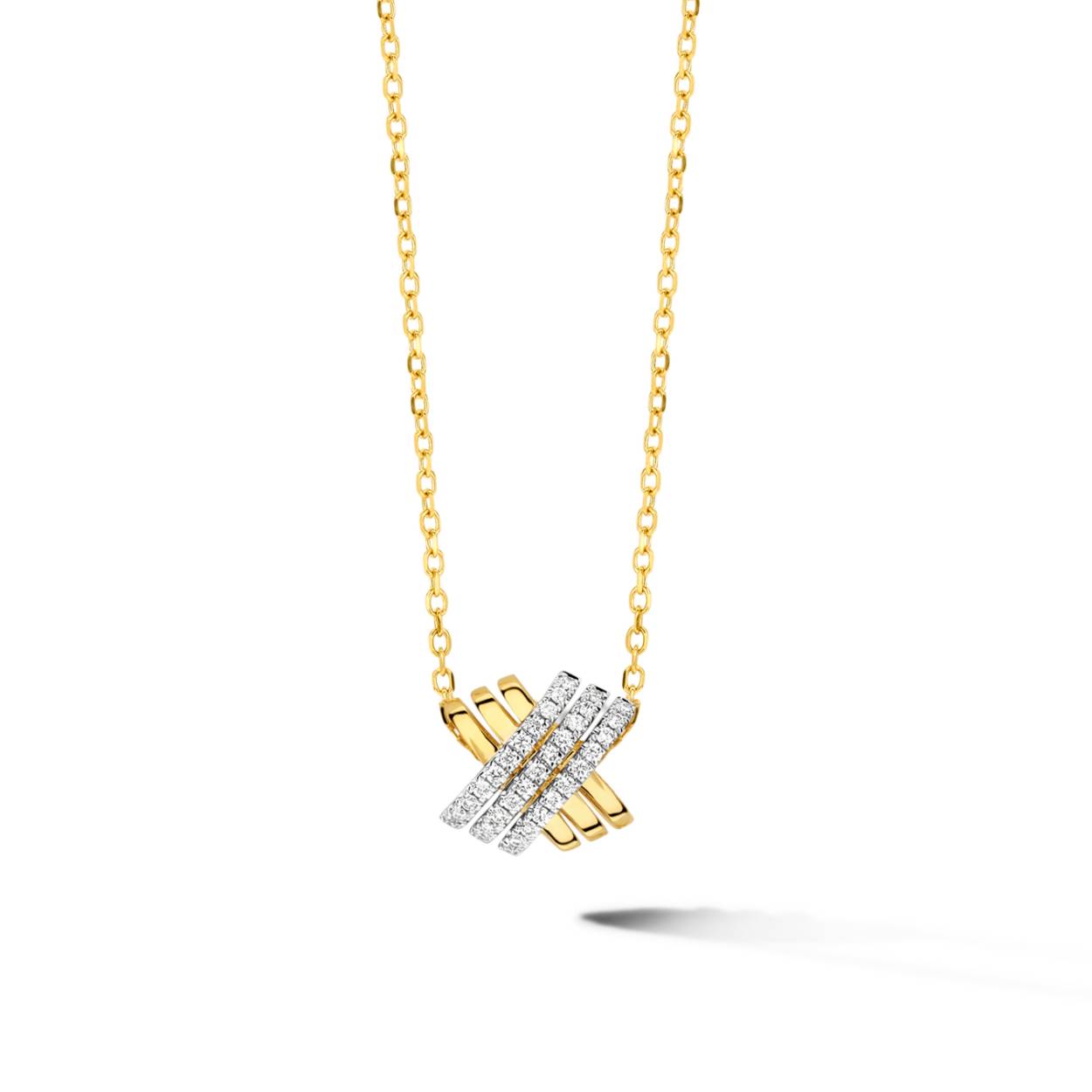 Hanger + ketting GG 18kt 0.18ct brilj