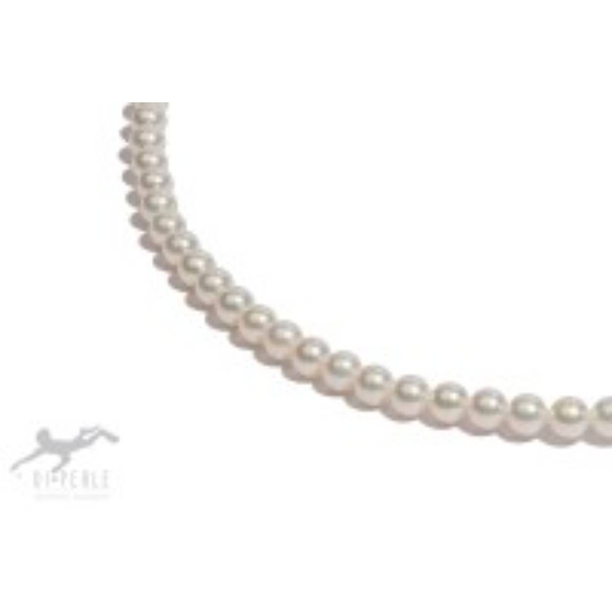 Parelsnoer, nog niet geknoopt voor 45 cm parelcollier exclusief slot. Witte Akoyaparels van 5.0-5.5 mm