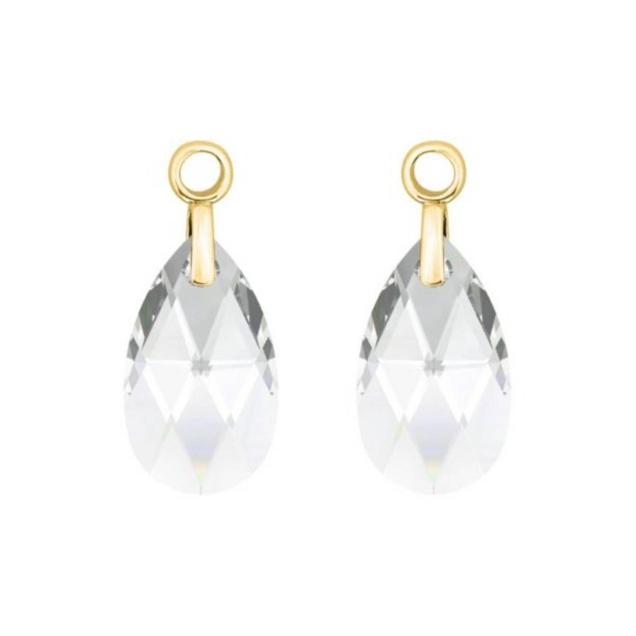 Combineer deze Crystal kleurige Pera oorhangers met de creoli oorbellen om je look helemaal compleet te maken. Deze 22 mm oorhangers zijn gemaakt van 925 Sterling zilver en zijn voorzien van een gold plating en Crystal kleurige kristal. Zie ook de bijpassende hanger in gerelateerde producten.