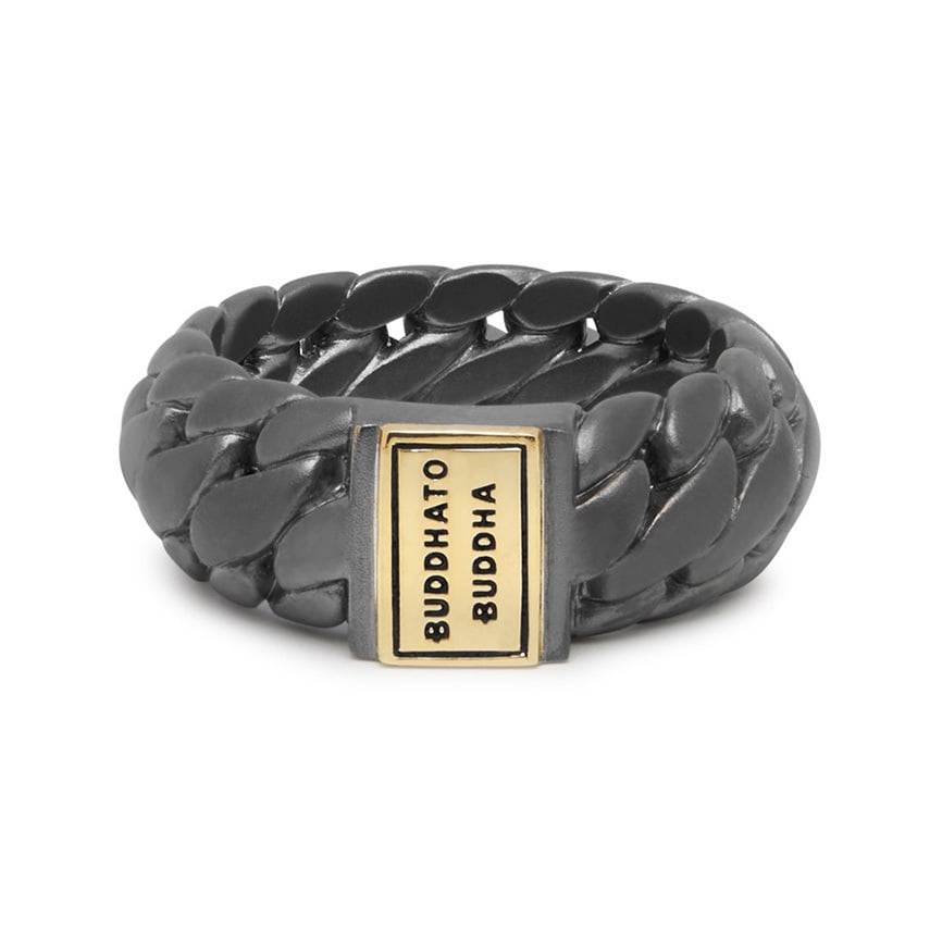 Buddha to Buddha 542BRG Maat 18 - Ben Small Ring Black Rhodium Gold