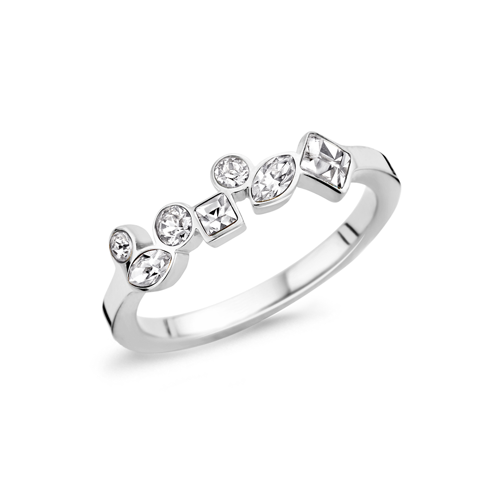 Melano friends mosaic ring crystal - zilverkleurig - dames - maat 60