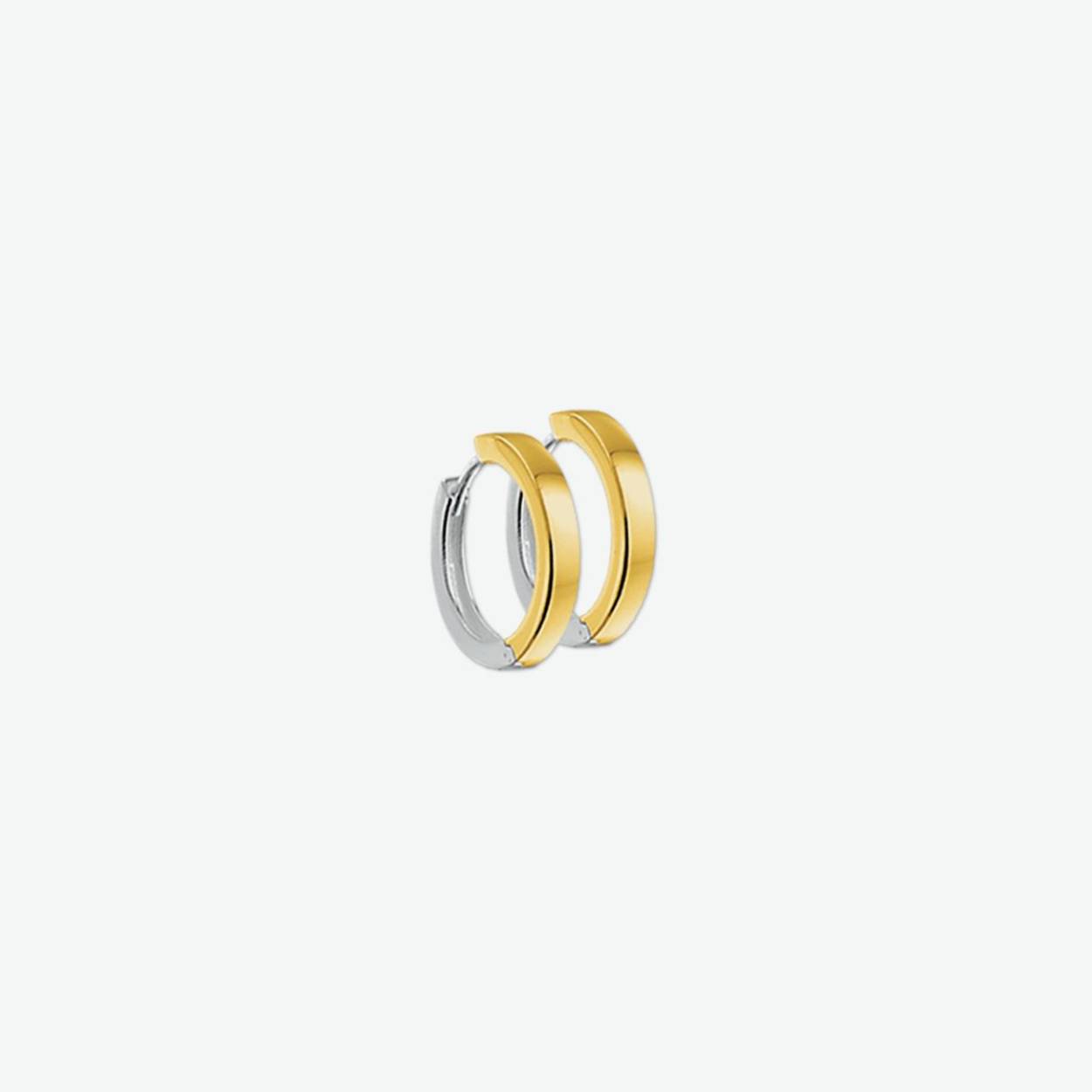 14k geel/wit gouden klapcreool met scharnier