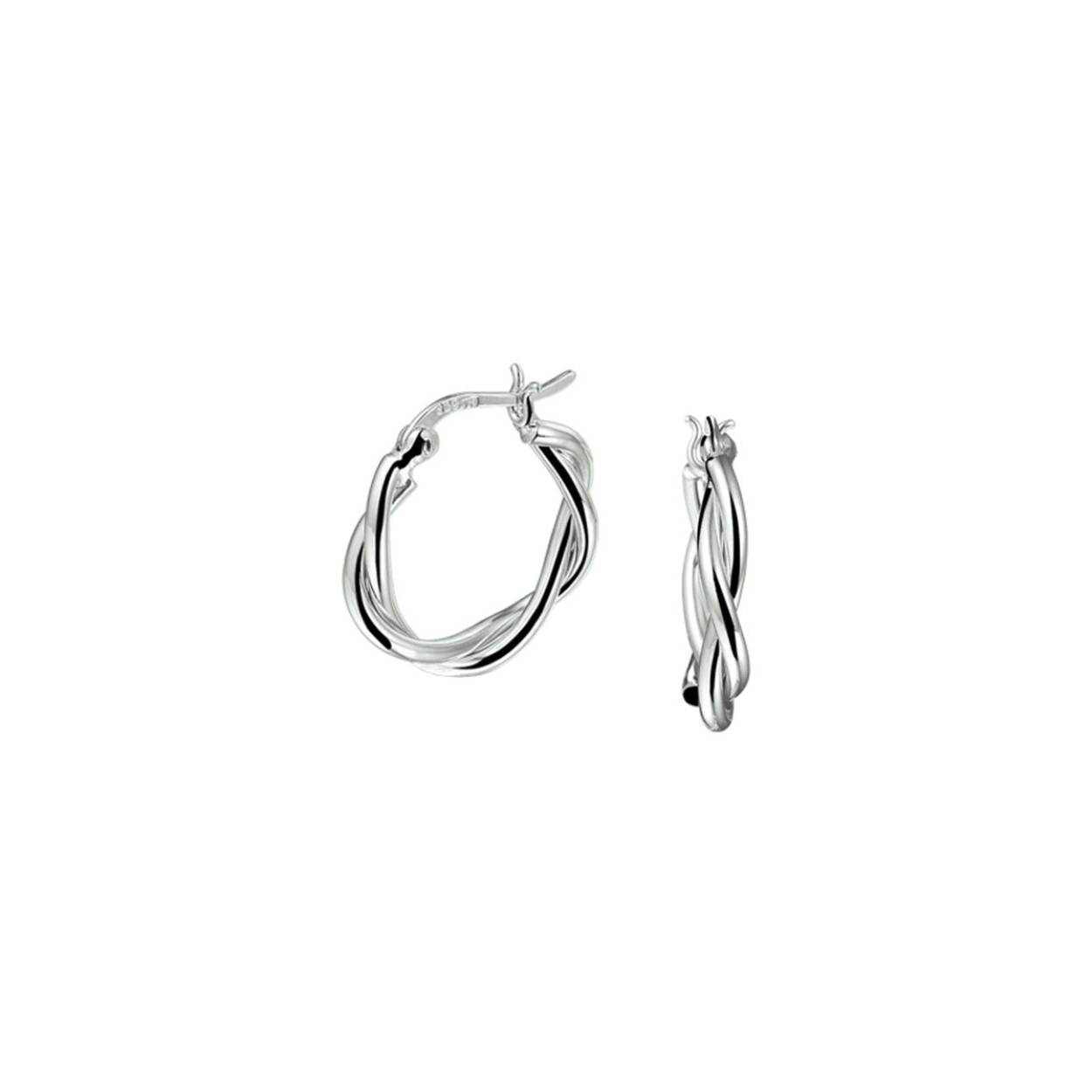 Klassieke gerhodineerd zilveren oorringen met een afmeting van 22x3.5mm uitgevoerd met twee om elkaar gedraaide buizen en een stevige scharnier sluiting. Info: Gerhodineerd zilver is door de rhodiumlaag beter bestand tegen verkleuren en krassen.