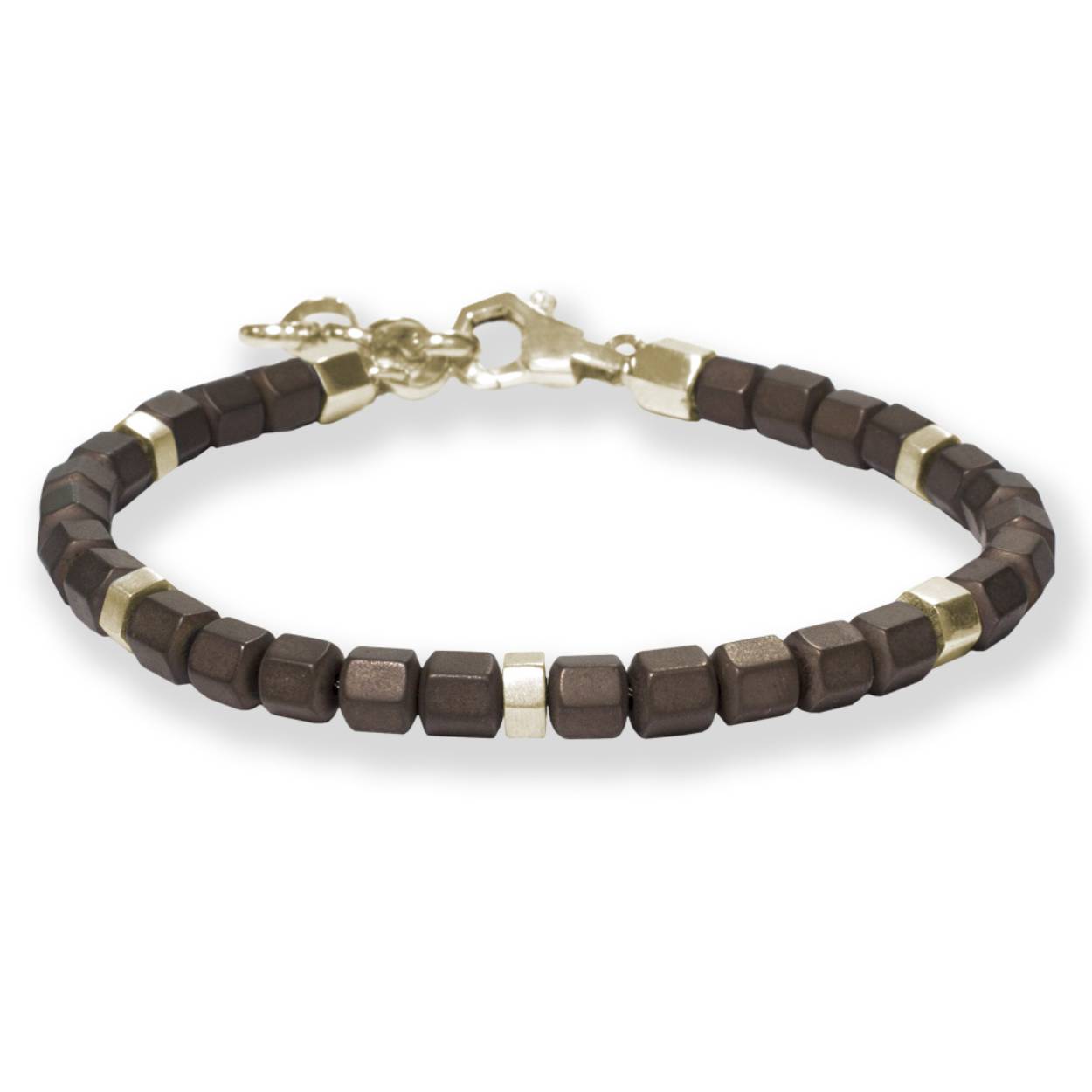 Borsari Gioielle, zilver vergulde armband met hematiet 