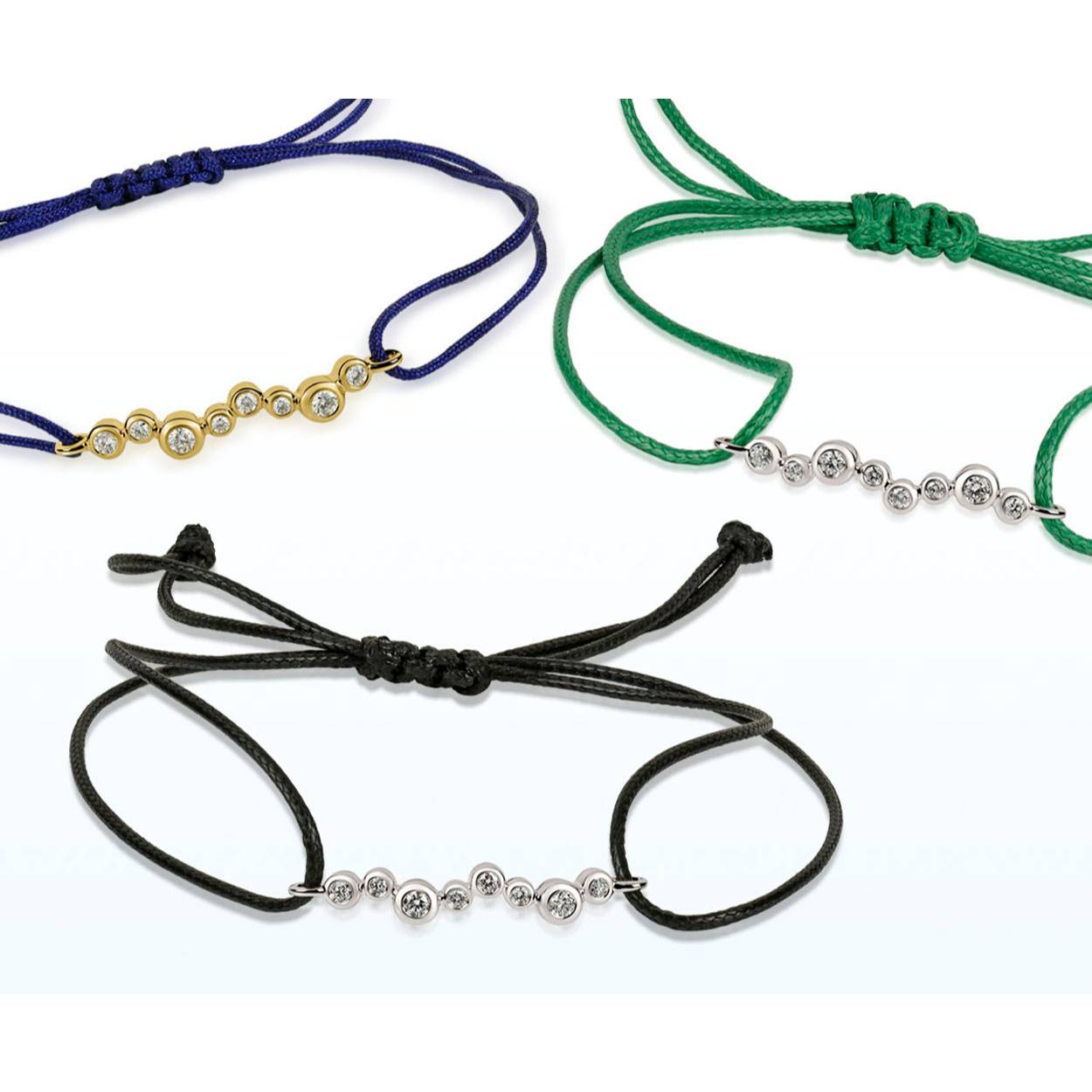 Armband GG briljant zwart koord