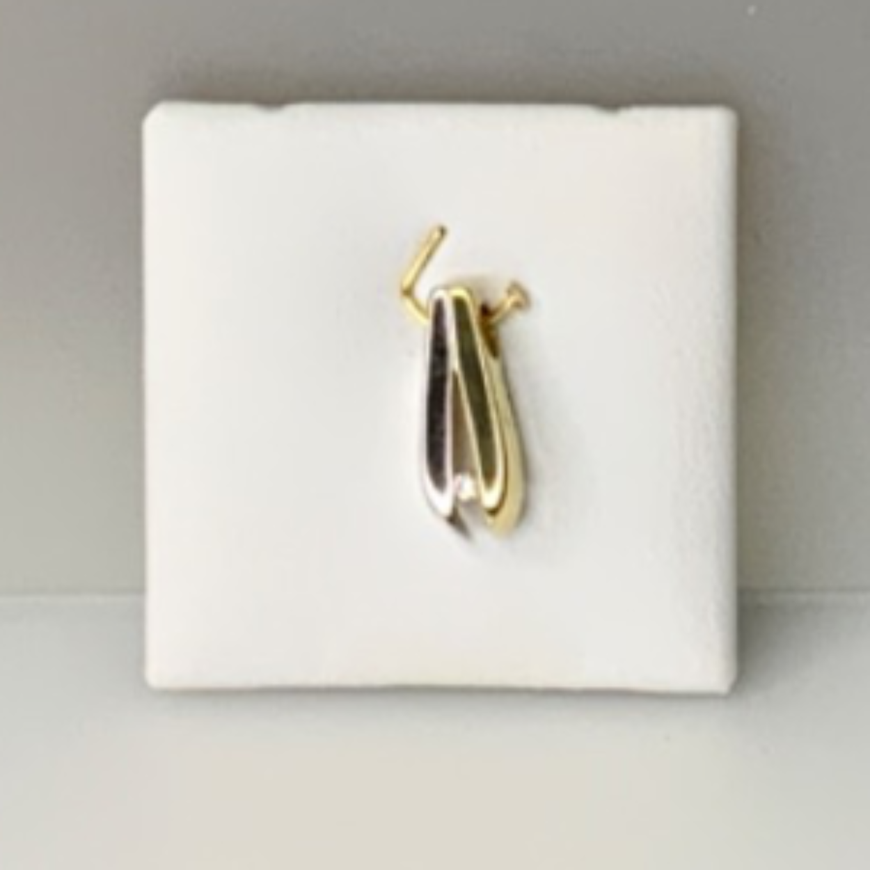 Bicolor hanger met briljant geslepen diamant 