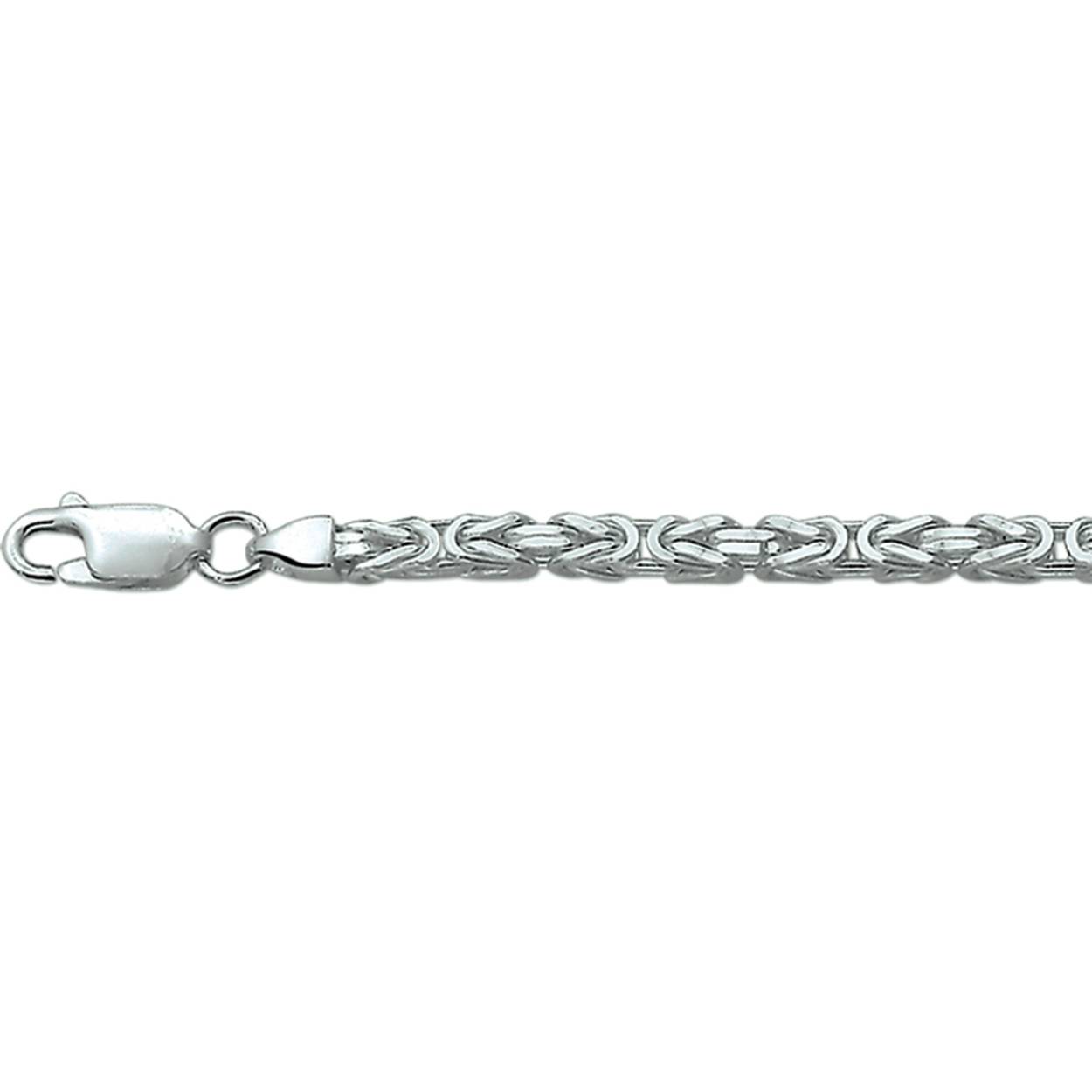 Gerhodineerd 925 zilveren lengte artikel met konings schakel. De schakelbreedte is 3.0mm.