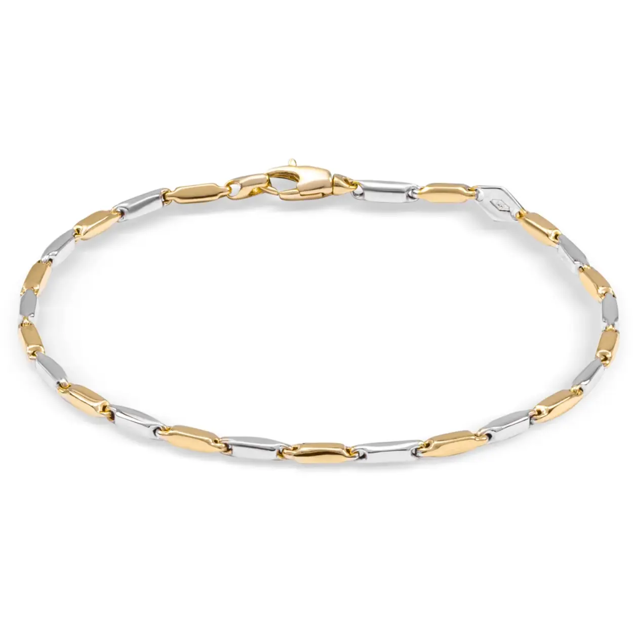 Monzario 865-A BIC 14 Karaat geel/witgouden armband fantasieschakel lengte 19CM
