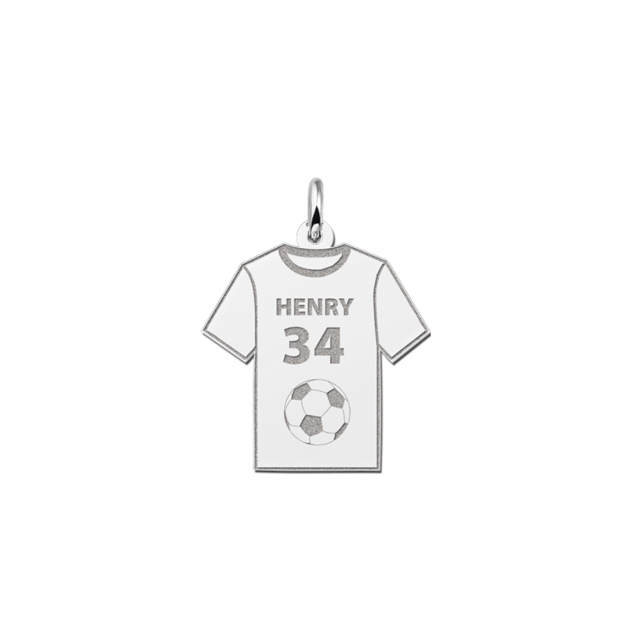 Zilveren hanger fantasie Sporthanger zilver voetbalshirt