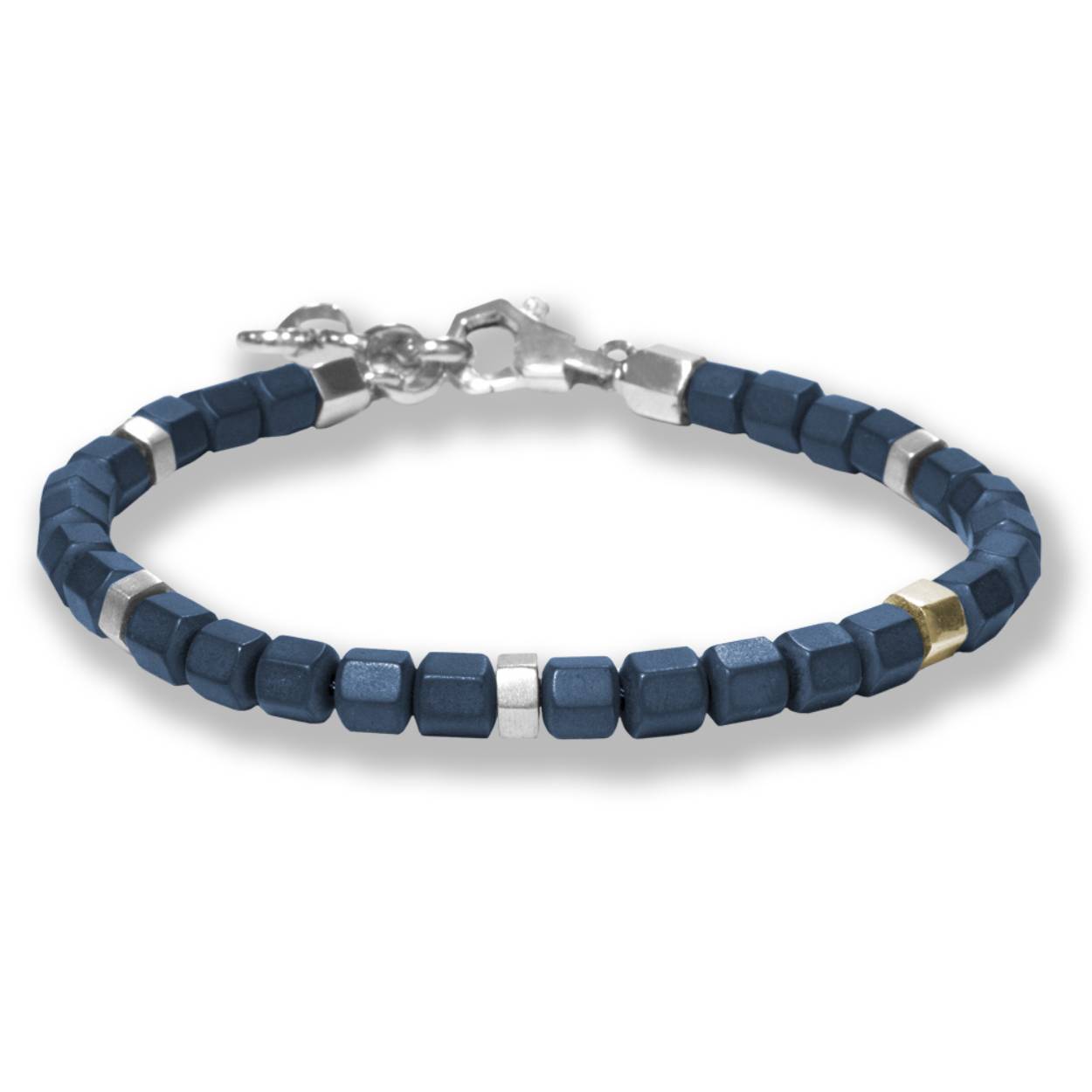 Borsari Gioielle, zilver met hematiet armband 19-21,5 cm