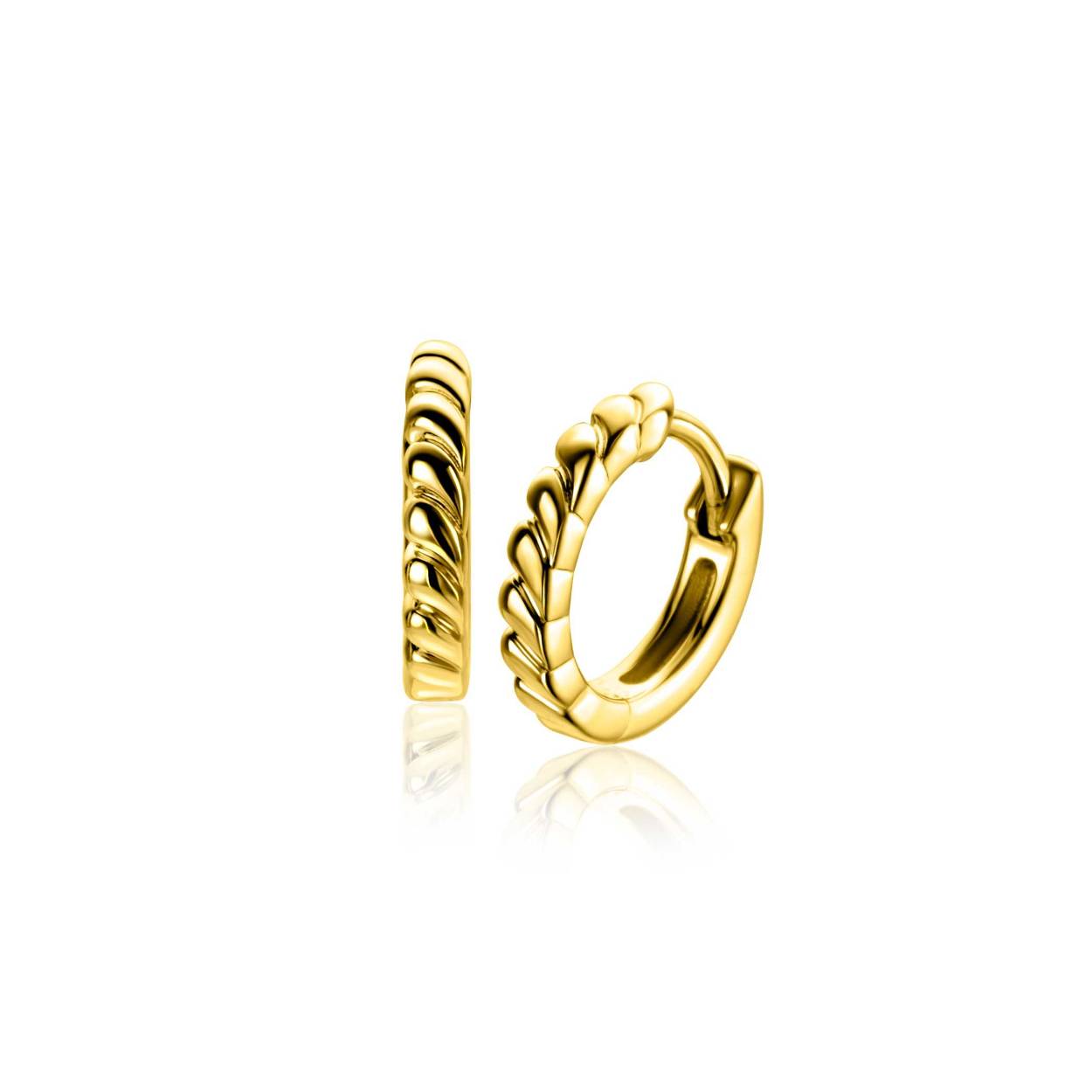ZINZI gold plated zilveren oorringen (14x2mm) met kleine druppels als buis. De druppels zijn zo gedraaid zodat ze mooi in elkaar vallen. Met luxe en gemakkelijke klapsluiting. Combineer ze samen met de bijpassende ring. Vervaardigd van eerste gehalte zilver (925) en extra geel verguld.