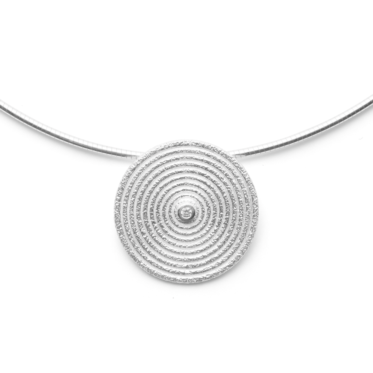 zilveren hanger met diamant 0.03 crt