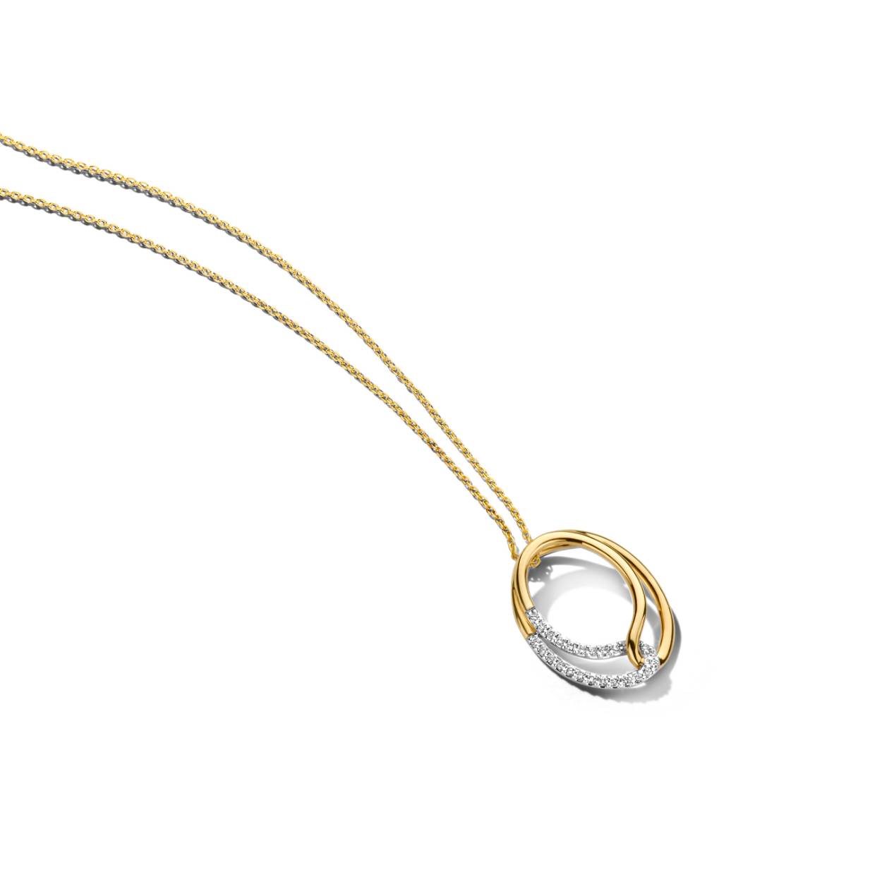 Ketting en hanger  geel goud 18kt met diamanten.
Deze komt uit de Dulci Nea Collection .