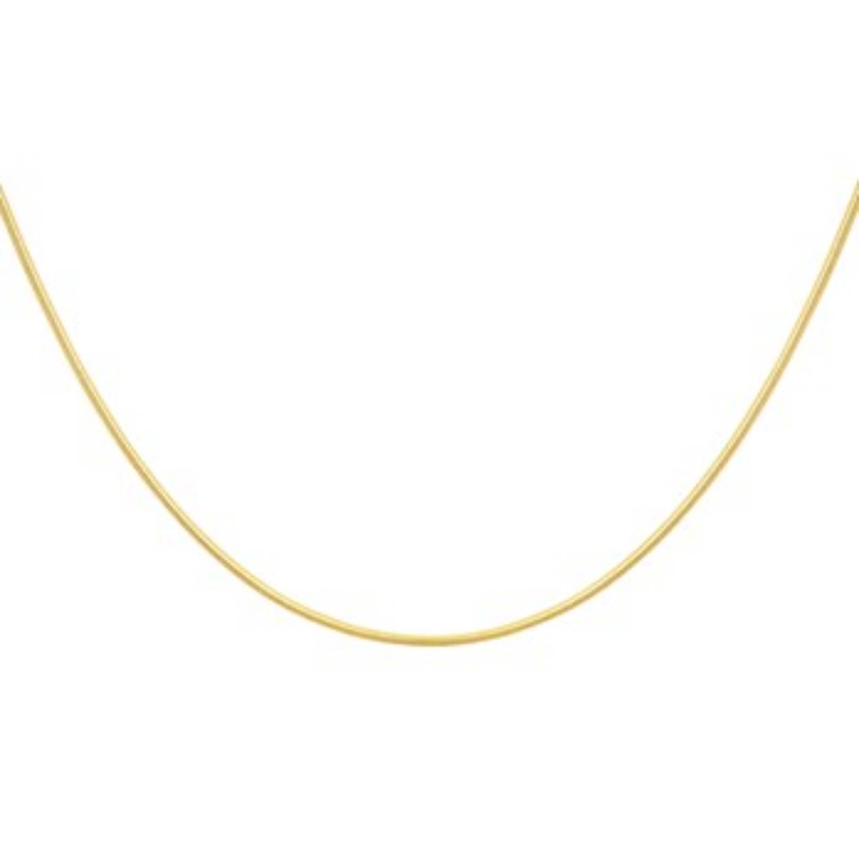 geelgoud slang collier 0.95mm diameter gediamanteerd met een legte van 42 cm