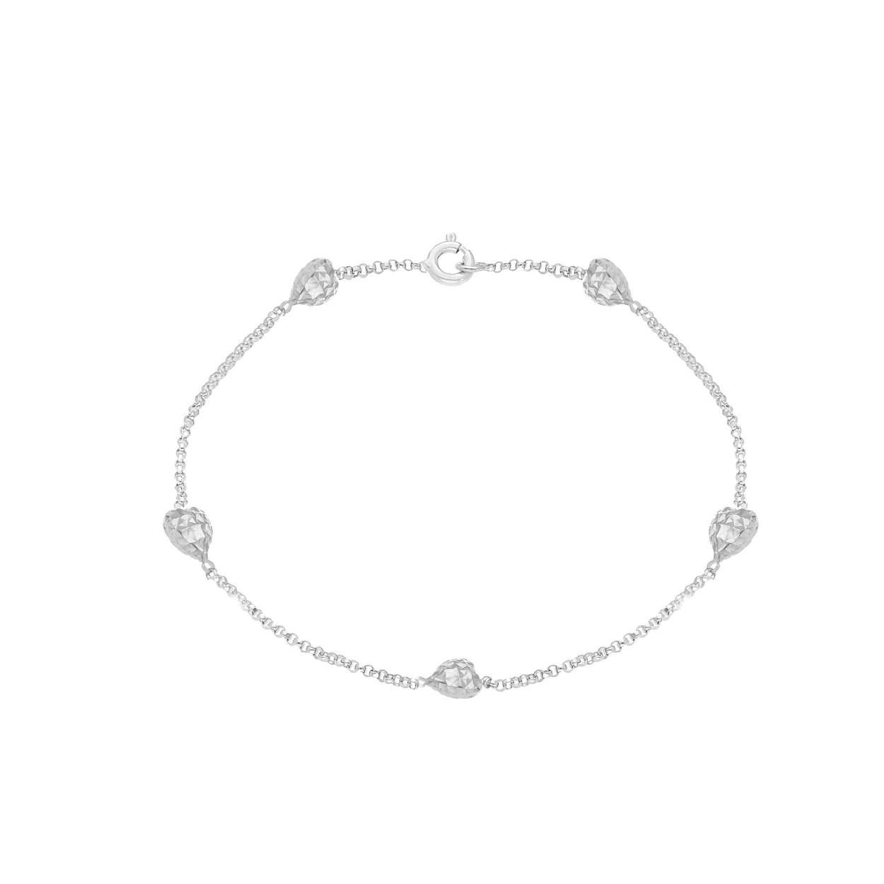 BRACELET OR BALNC 18K ,18cm