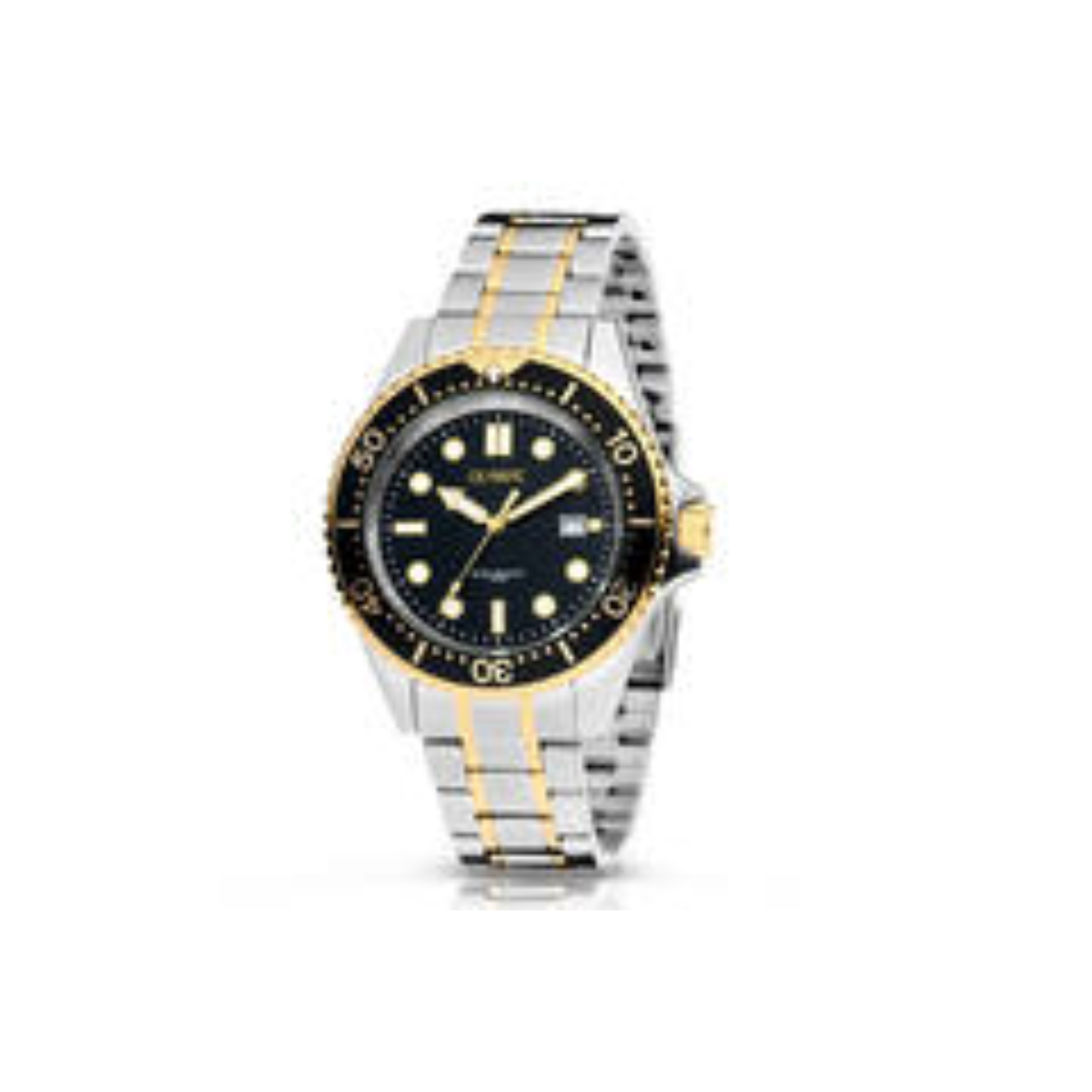 Olympic OL72HSS293B KAI Horloge - Bicolor -Bracelet - Zwart - 42mm 
Dit unieke Olympic horloge met artikelnummer: OL72HS293B is een herenhorloge met een sportieve uitstraling. De stalen kast heeft een zwarte bezel met de minuut aanduiding en goudkleurige accenten en een zwarte wijzerplaat met datum. De uursaanduiding is opvallend door de lumibrite strepen, stippen en wijzers. Dit geeft het horloge een sportief chique uiterlijk. Aan de stalen kast zit een bicolor stalen schakelband met een vouwsluiting. Het horloge heeft een mineraalglas, een doorsnee van 42mm en is 10ATM.

Waterdichtheid 10ATM
Dit horloge is bestand tegen water bij het zwemmen en douchen. Dit horloge is niet bestand tegen (grote) waterdruk dus je kunt er niet mee duiken.

Het merk:
Een mooi horloge hoeft niet duur te zijn! Het Nederlandse horlogemerk Olympic levert stoere chronografen, slimline series, digitale uurwerken en elegante dameshorloges. De prijs-kwaliteitverhouding staat bij Olympic hoog in het vaandel met prijzen die uiteenlopen van € 34,95 tot en met € 159,00.

100% Nederlands ontwerp, waterdicht en standaard 3 jaar fabrieksgarantie.

Specificaties:
- Ronde kast Ø 42mm
- Stalen horlogekast
- Zwarte wijzerplaat
- Bicolor stalen schakelband
- 10ATM 
- Standaard 3 jaar fabrieksgarantie
- Mineraalglas
