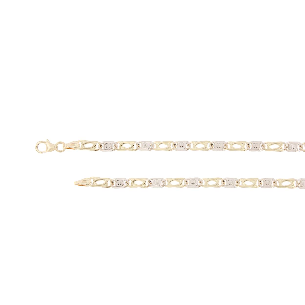 Bi-colour gouden armband fantasie. massief