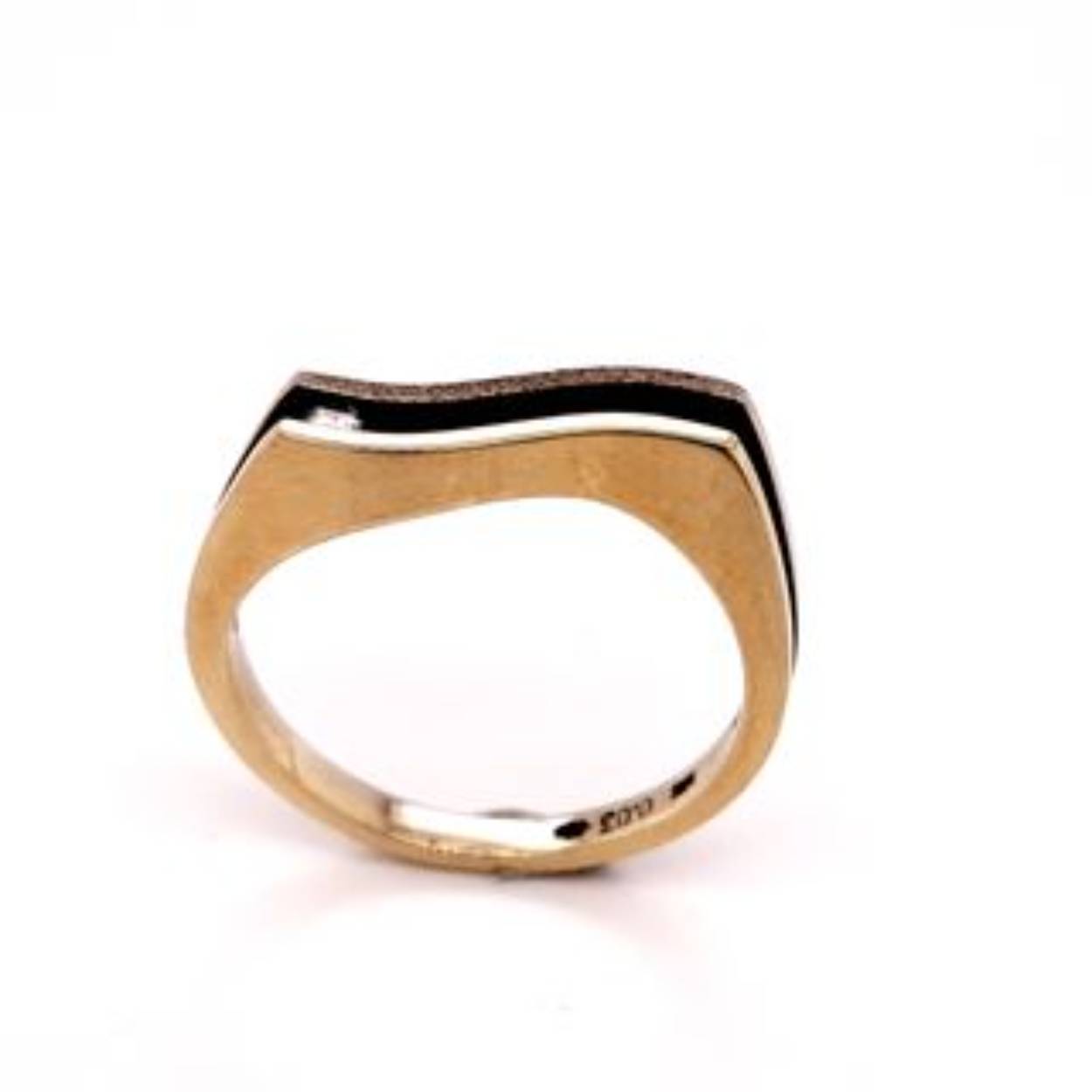 bicolour gouden ring met diamant 0.03